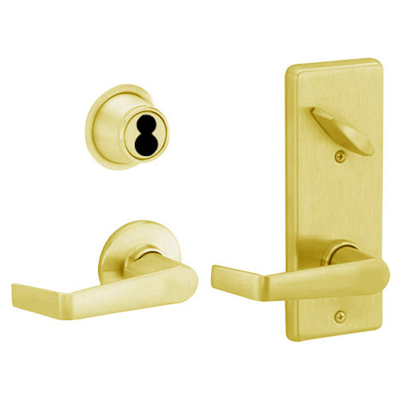 S210JD-SAT-605 Schlage S210PD Saturn Style Interconnected Lock in Bright Brass