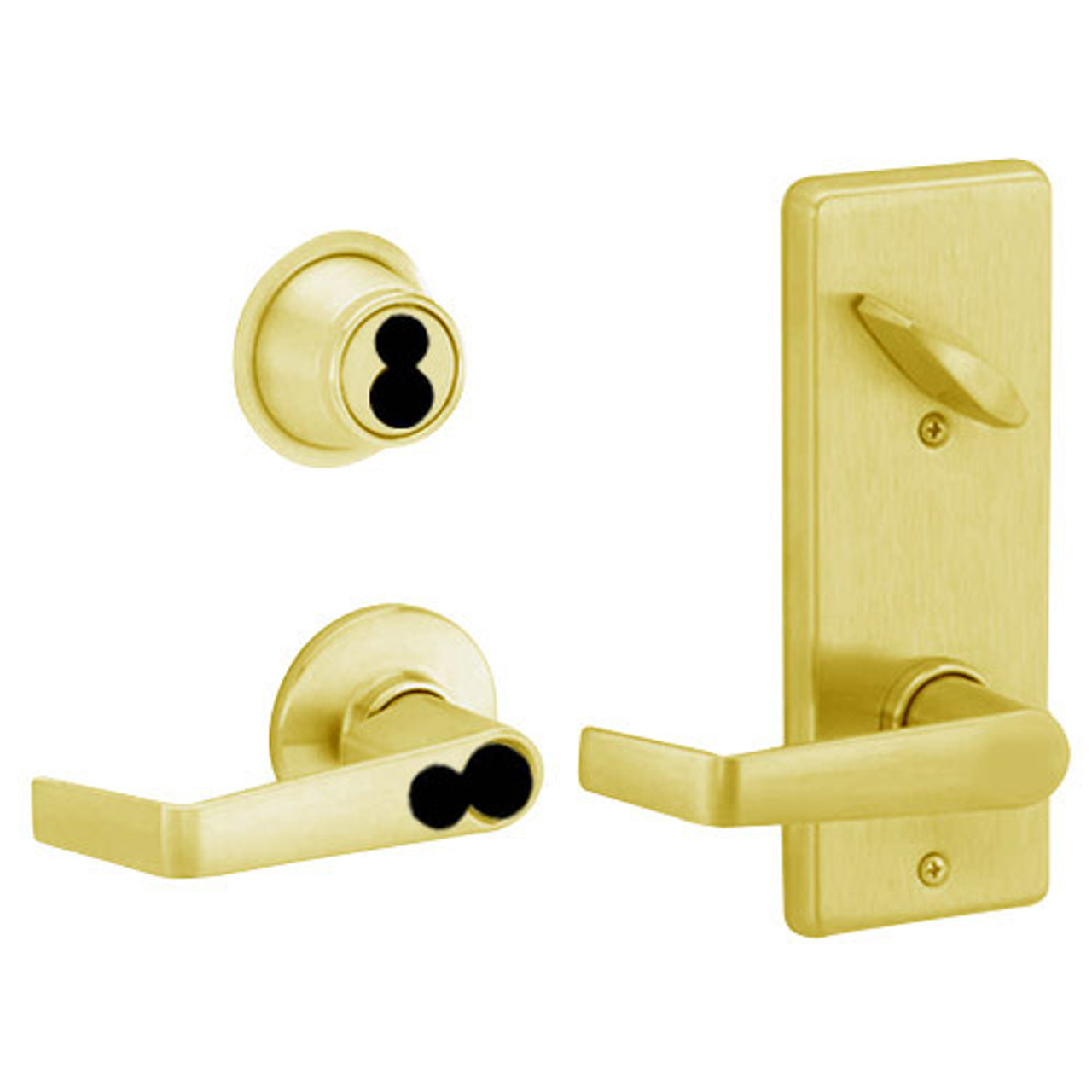 S280JD-SAT-605 Schlage S280PD Saturn Style Interconnected Lock in Bright Brass