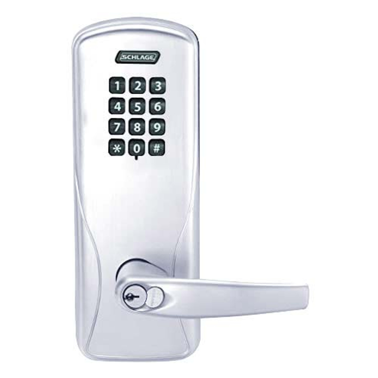 CO100-MS-70-KP-ATH-RD-625 Schlage Standalone Mortise Electronic Keypad locks in Bright Chrome