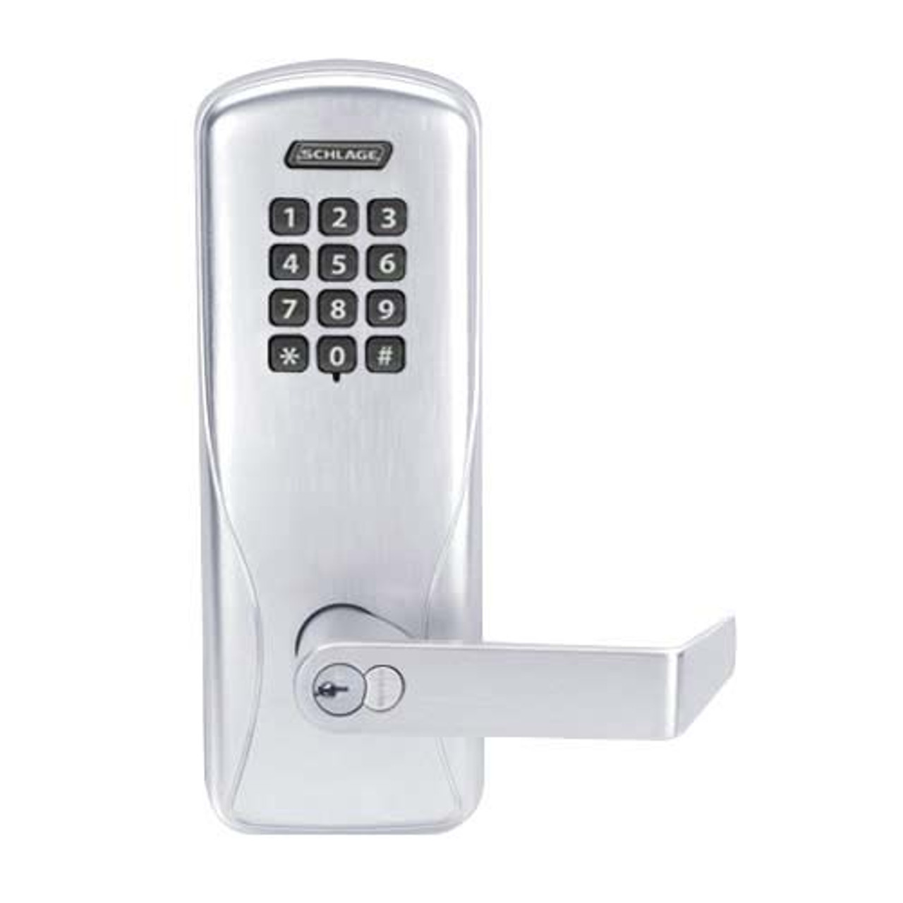 CO100-MS-50-KP-RHO-GD-29R-625 Schlage Standalone Mortise Electronic Keypad locks in Bright Chrome