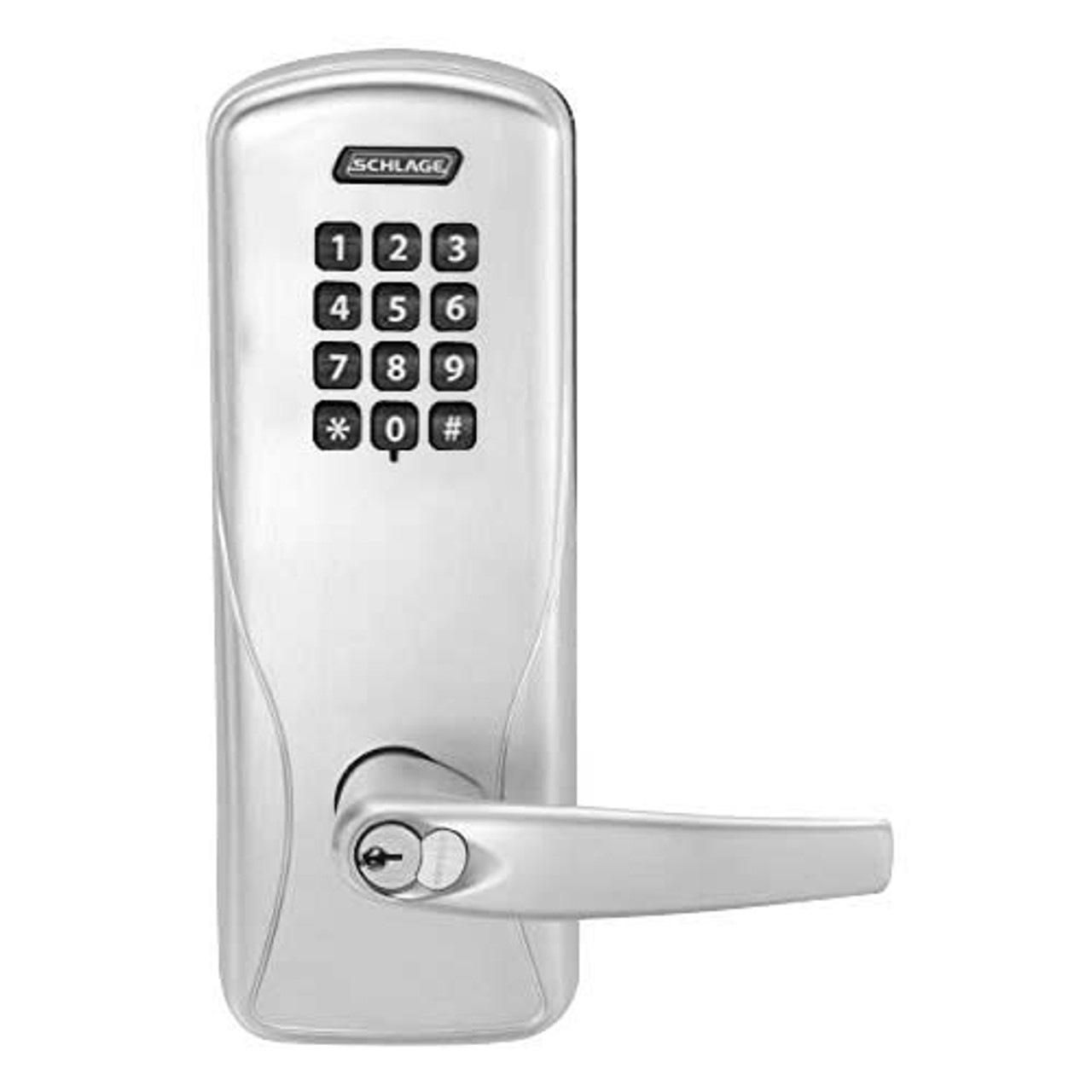CO100-MS-50-KP-ATH-GD-29R-626 Schlage Standalone Mortise Electronic Keypad locks in Satin Chrome