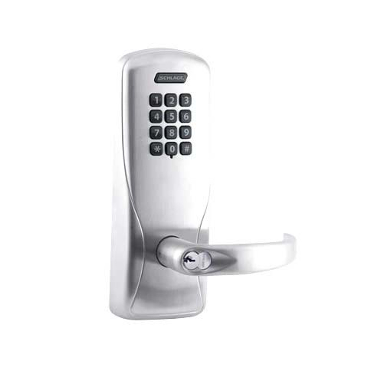 CO200-CY-70-KP-SPA-GD-29R-626 Schlage Standalone Cylindrical Electronic Keypad locks in Satin Chrome