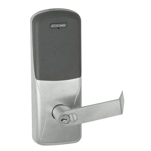 CO200-CY-70-PR-RHO-RD-619 Schlage Standalone Cylindrical Electronic Magnetic Stripe Reader Locks in Satin Nickel