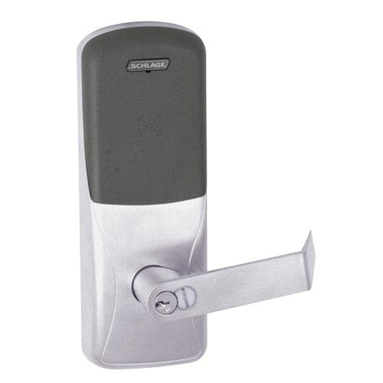 CO200-CY-70-PR-RHO-RD-626 Schlage Standalone Cylindrical Electronic Magnetic Stripe Reader Locks in Satin Chrome