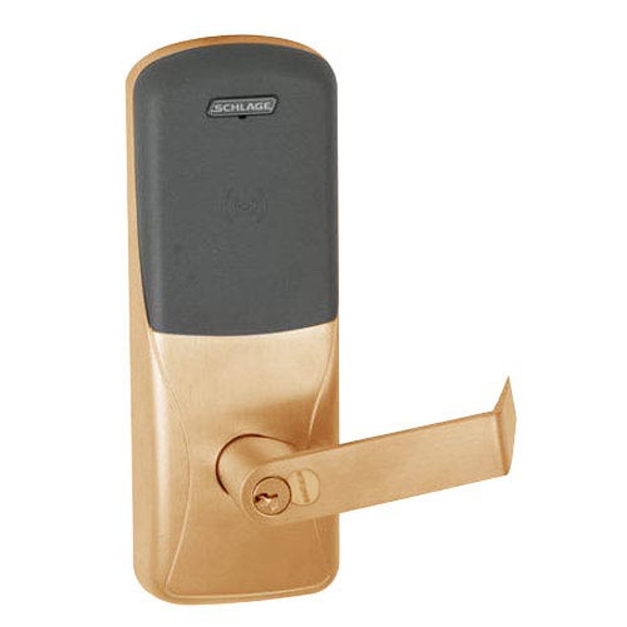 CO200-CY-50-PR-RHO-GD-29R-612 Schlage Standalone Cylindrical Electronic Magnetic Stripe Reader Locks in Satin Bronze
