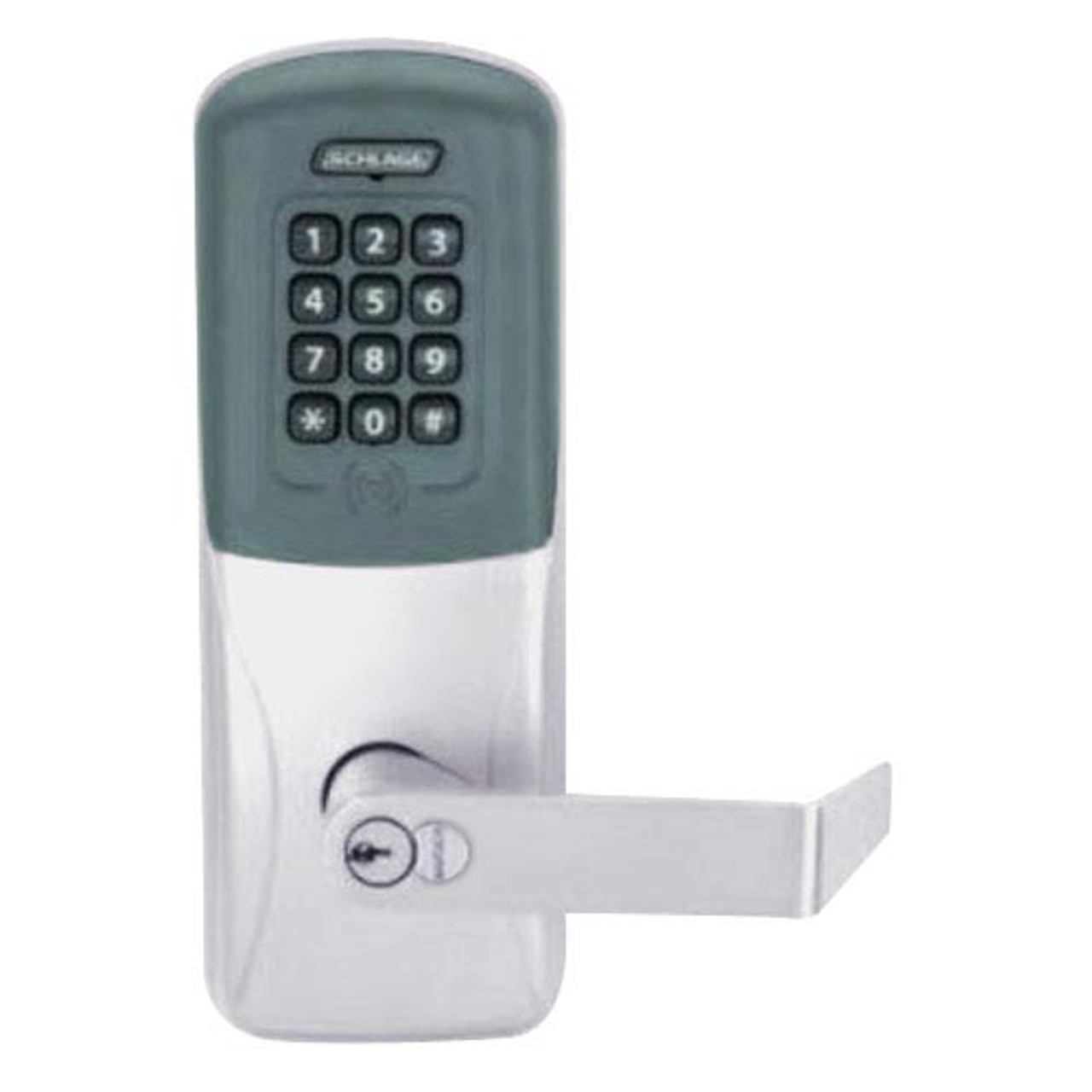 CO200-CY-50-PRK-RHO-GD-29R-626 Schlage Standalone Cylindrical Electronic Proximity with Keypad Locks in Satin Chrome