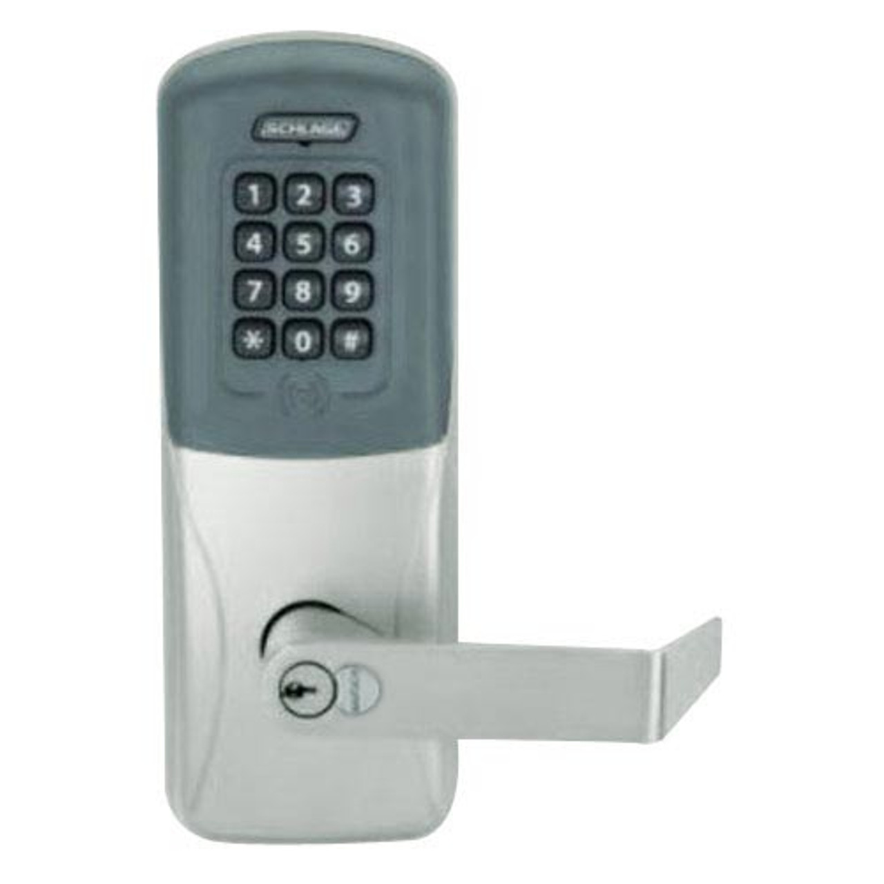 CO200-CY-40-PRK-RHO-RD-619 Schlage Standalone Cylindrical Electronic Proximity with Keypad Locks in Satin Nickel