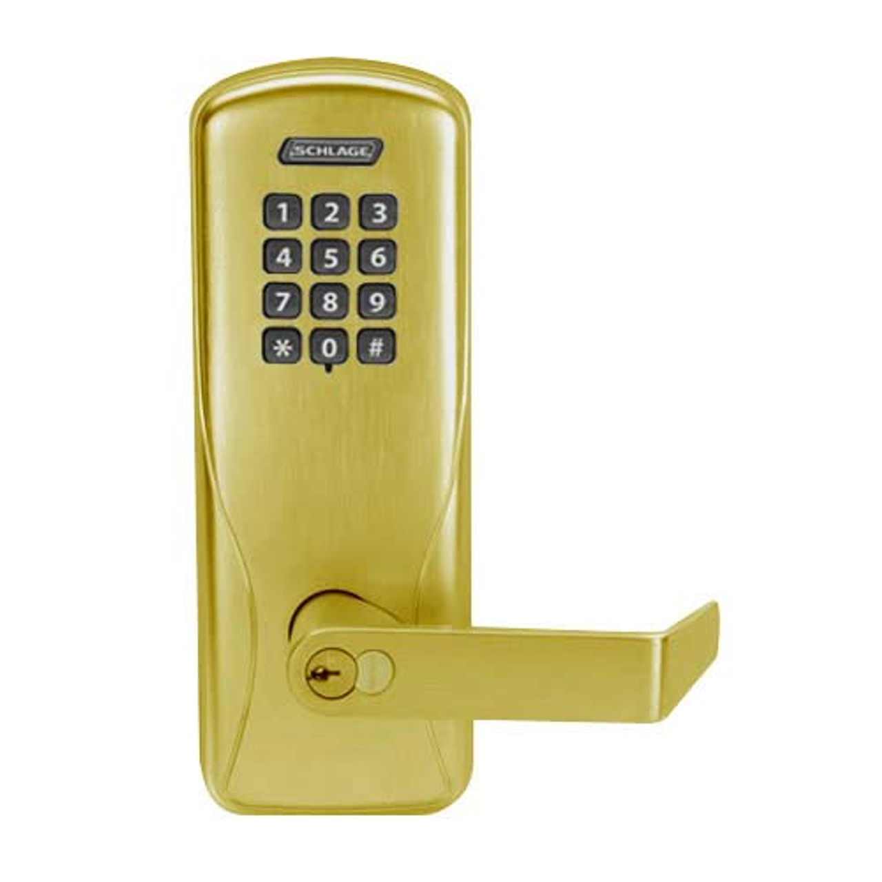 CO200-MS-70-KP-RHO-RD-606 Mortise Electronic Keypad Locks in Satin Brass