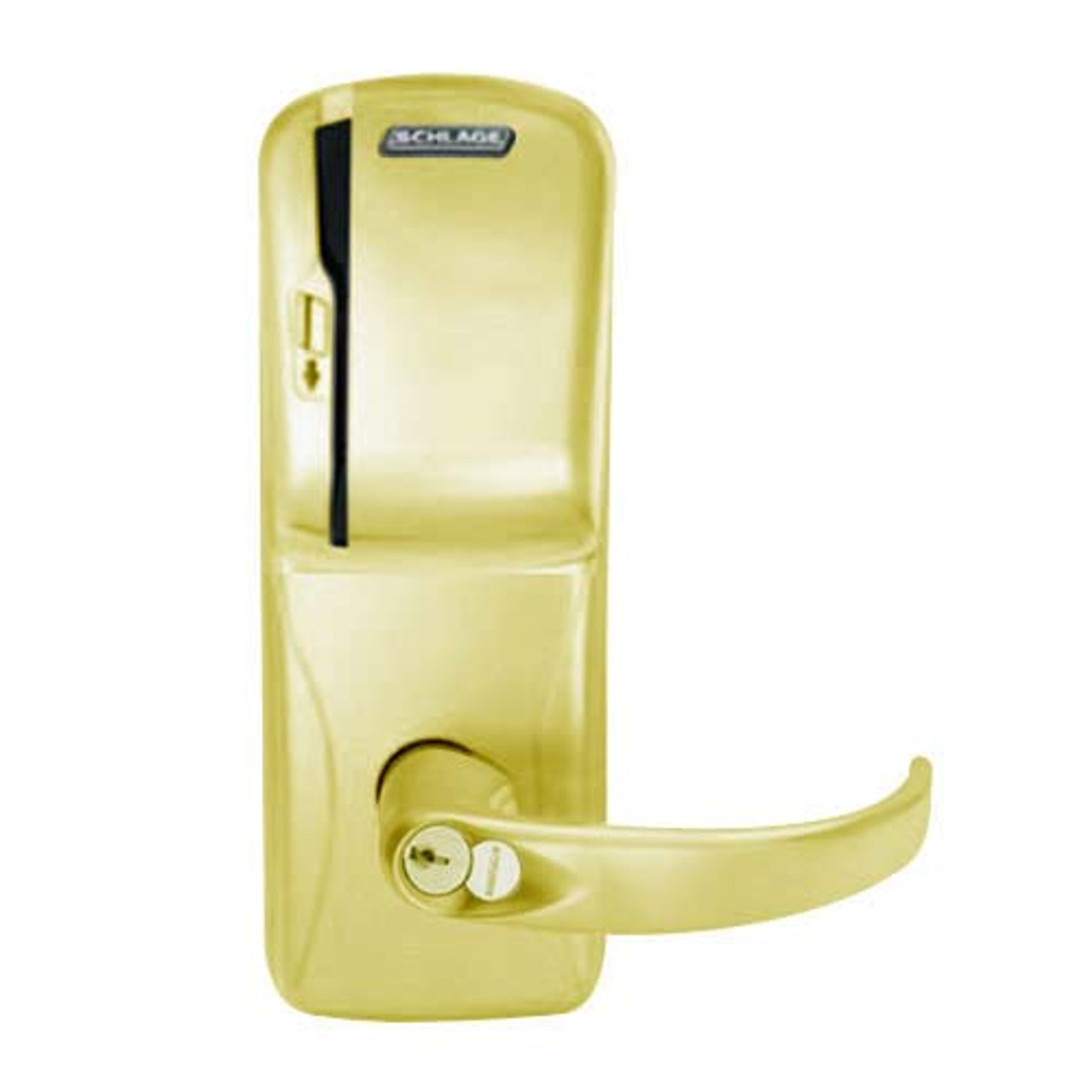 CO200-MS-40-MS-SPA-RD-605 Mortise Electronic Swipe Locks in Bright Brass
