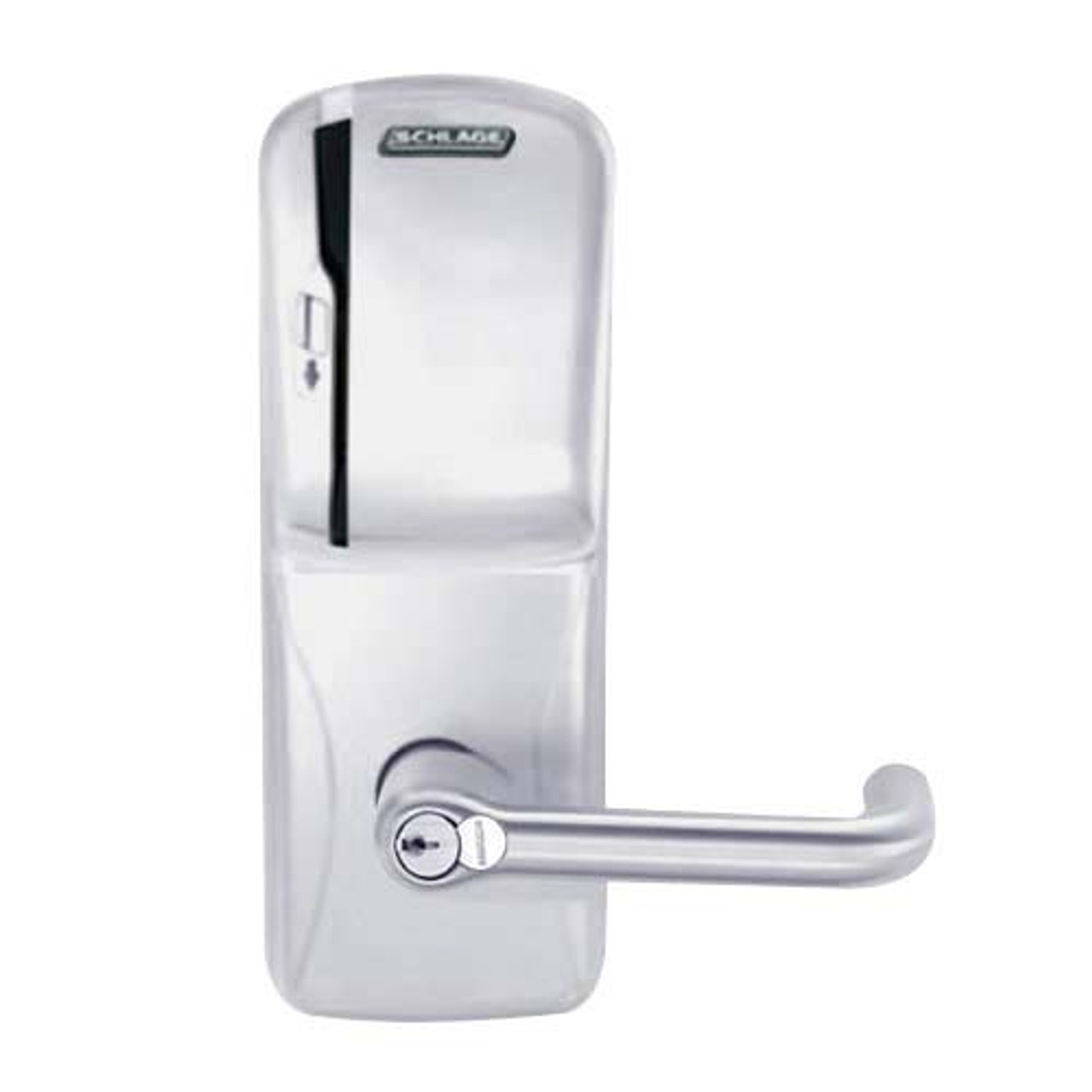 CO200-MS-40-MS-TLR-RD-626 Mortise Electronic Swipe Locks in Satin Chrome