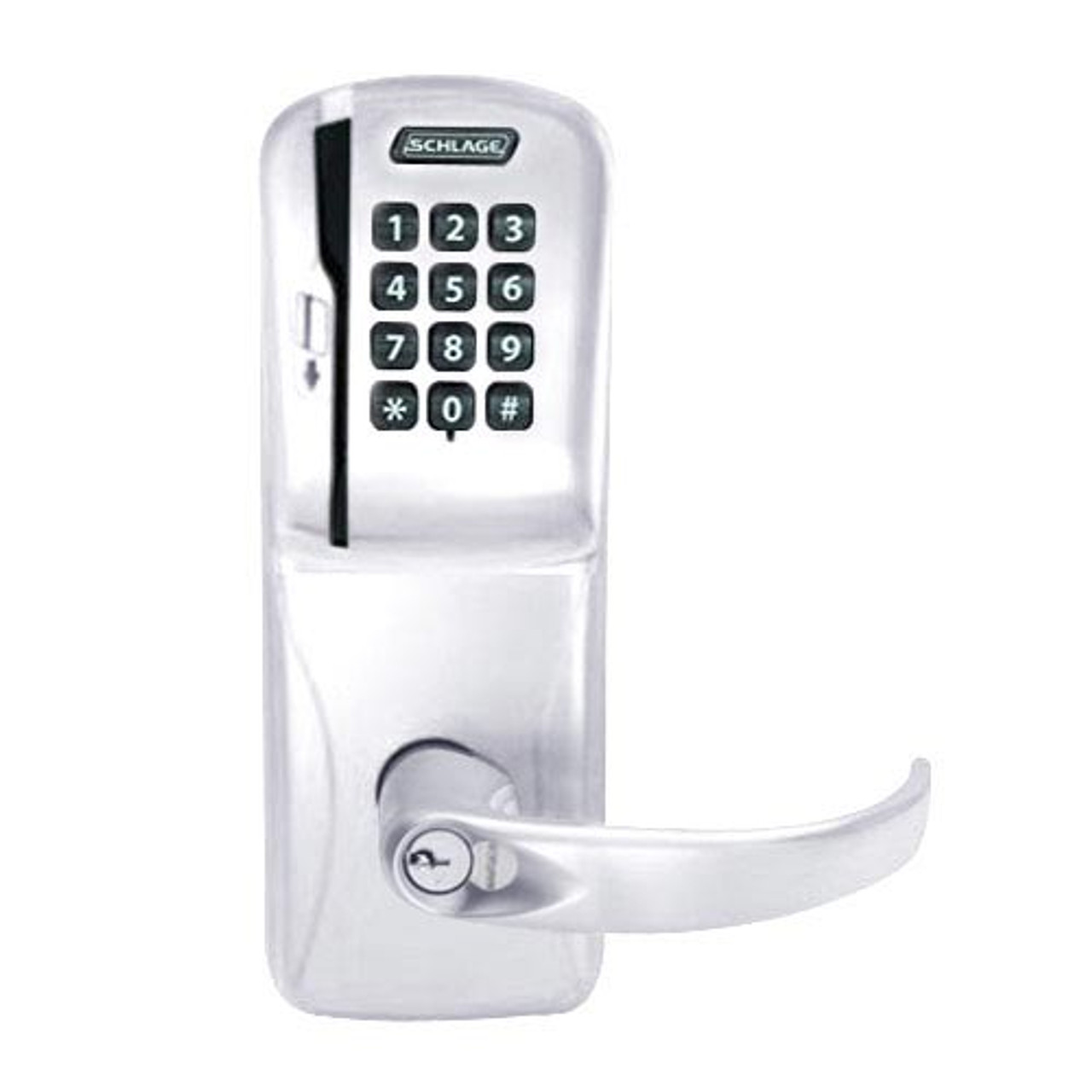 CO200-MS-70-MSK-SPA-RD-625 Mortise Electronic Swipe with Keypad Locks in Bright Chrome