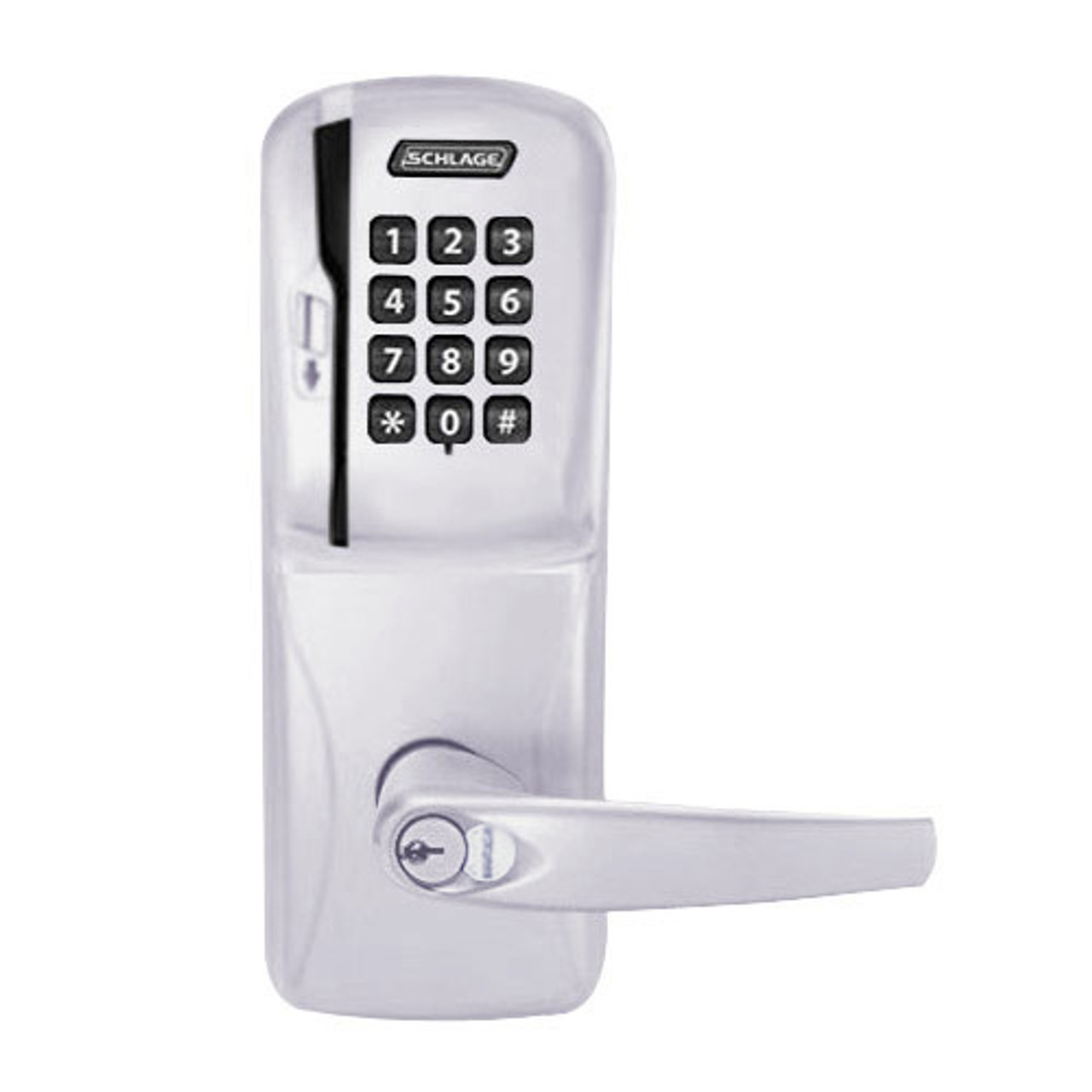 CO200-MS-70-MSK-ATH-RD-626 Mortise Electronic Swipe with Keypad Locks in Satin Chrome