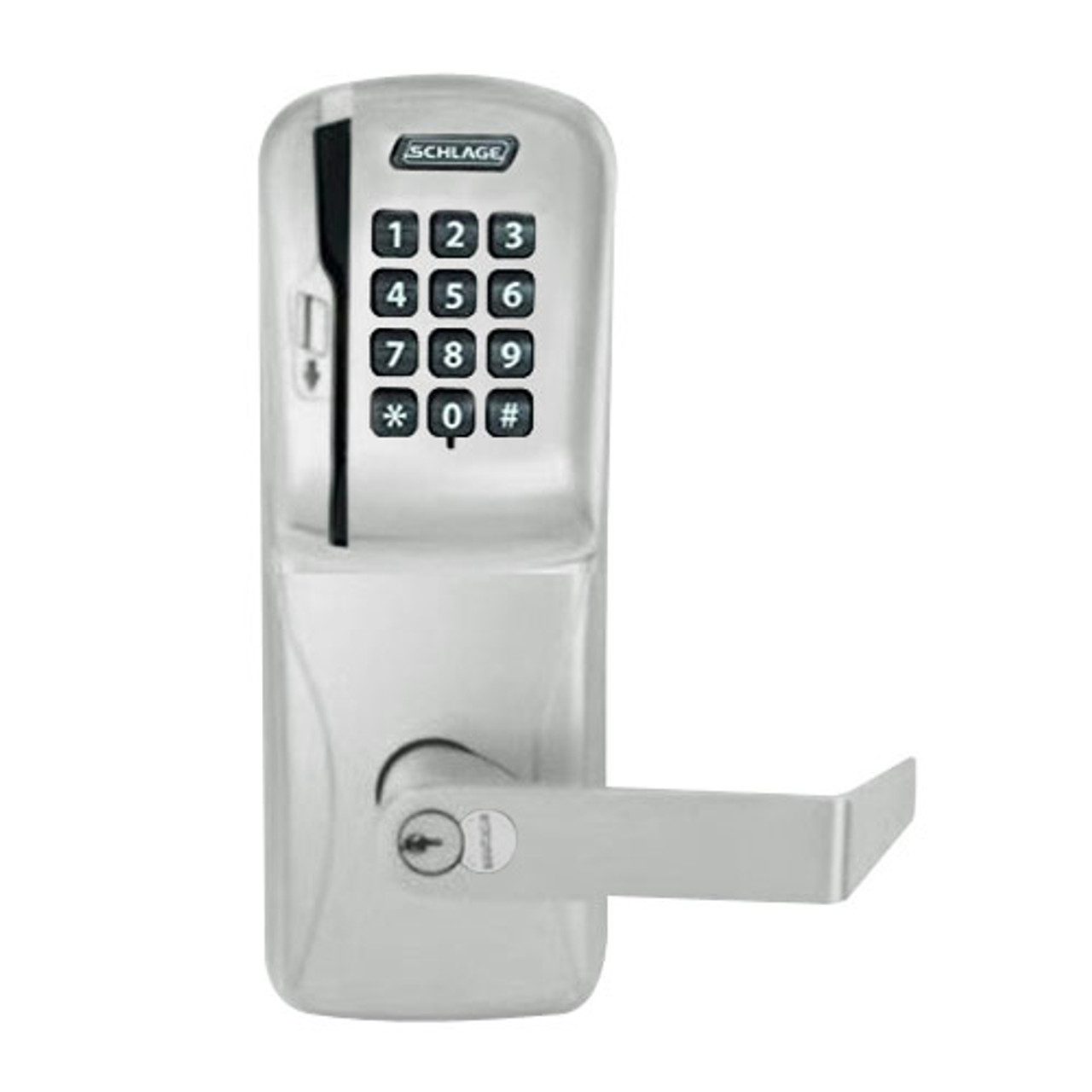 CO200-MS-50-MSK-RHO-RD-619 Mortise Electronic Swipe with Keypad Locks in Satin Nickel