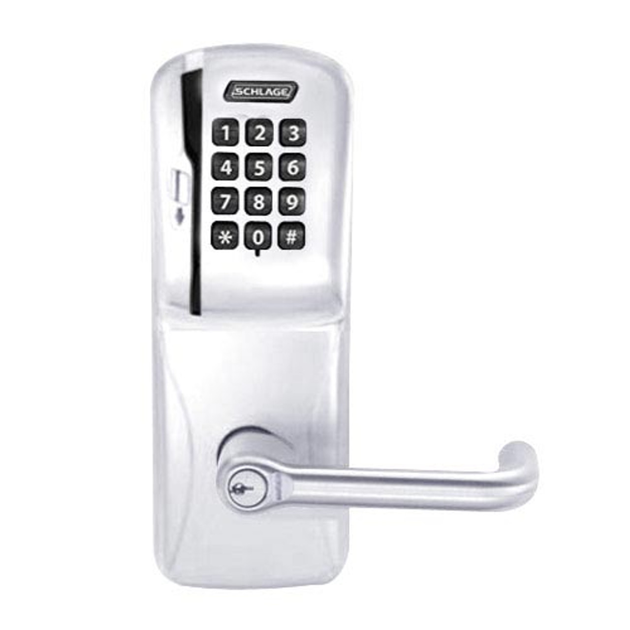 CO200-MS-50-MSK-TLR-GD-29R-625 Mortise Electronic Swipe with Keypad Locks in Bright Chrome