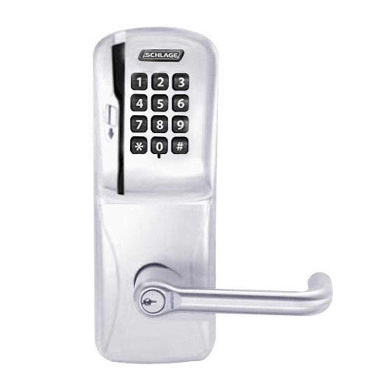 CO200-MS-40-MSK-TLR-RD-626 Mortise Electronic Swipe with Keypad Locks in Satin Chrome