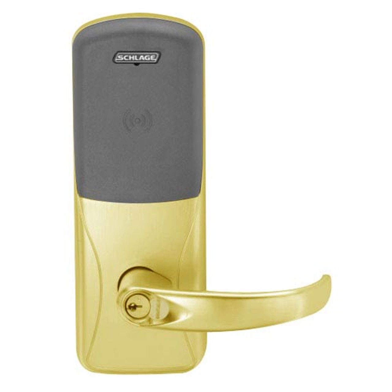 CO200-MS-50-PR-SPA-GD-29R-605 Mortise Electronic Proximity Locks in Bright Brass
