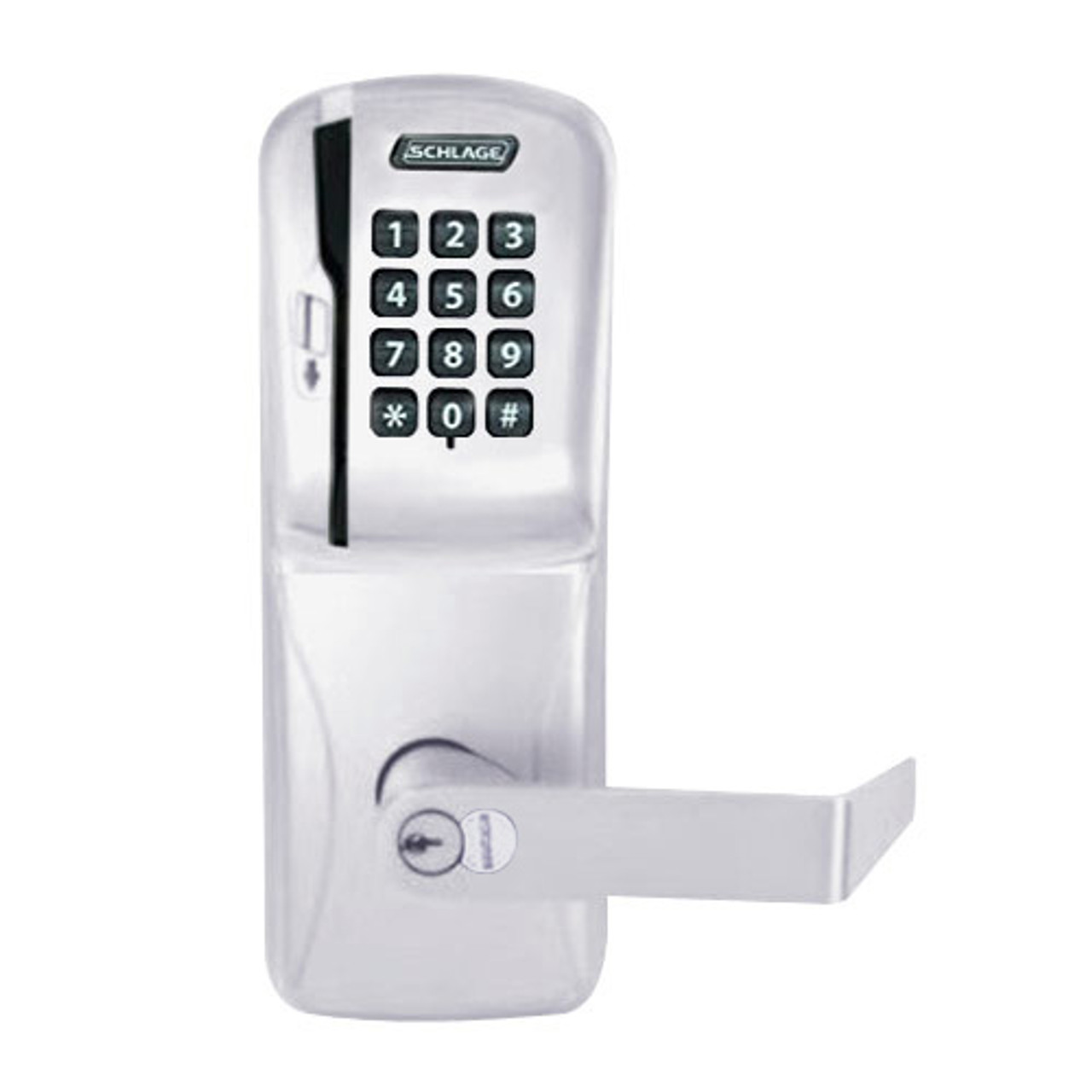 CO200-MD-40-MSK-RHO-RD-626 Mortise Deadbolt Standalone Electronic Magnetic Stripe with Keypad Locks in Satin Chrome