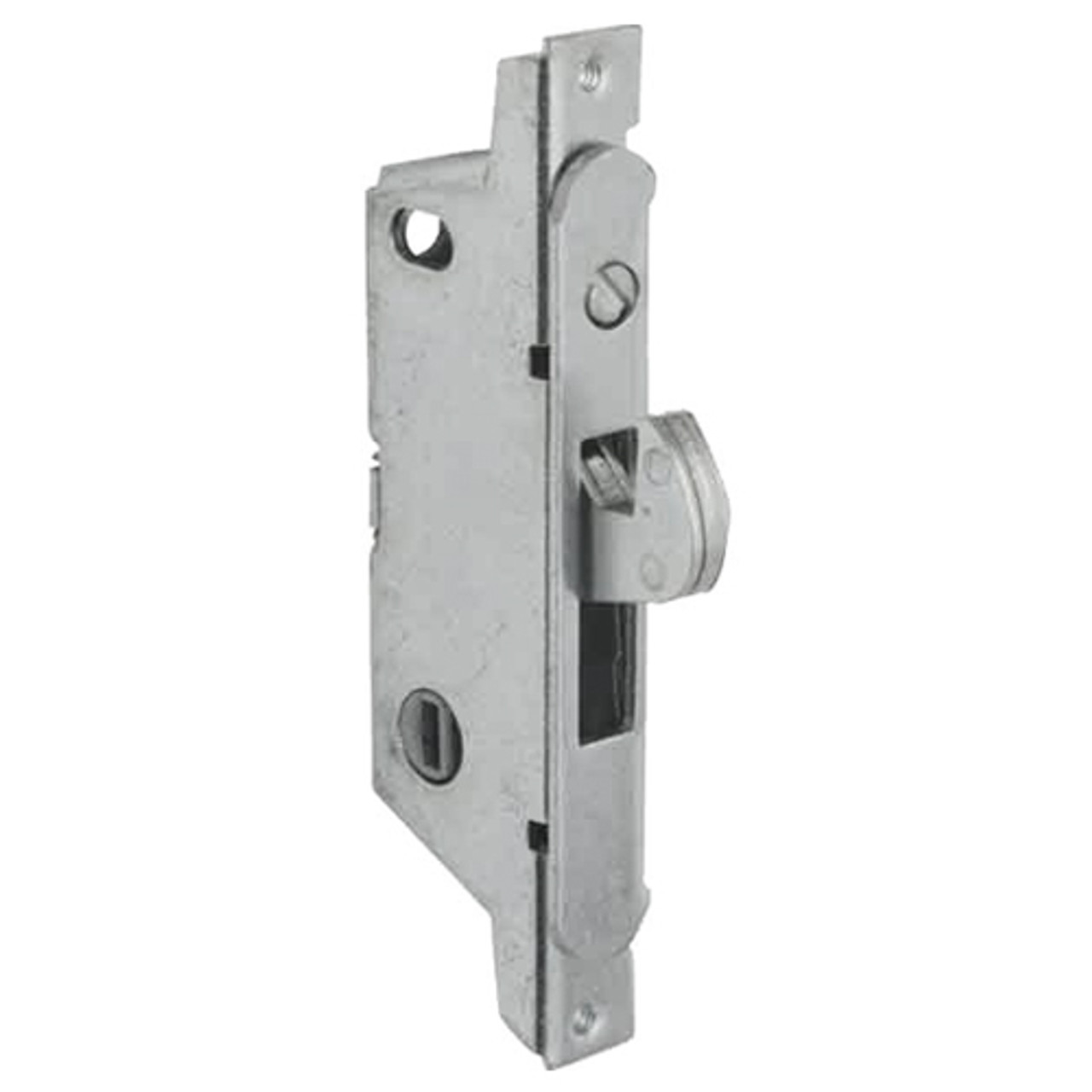 MS1847-11-630 Adams Rite MS Deadlatch with Radius Faceplate for Ultra-Narrow Stile Sliding Doors in Satin Stainless