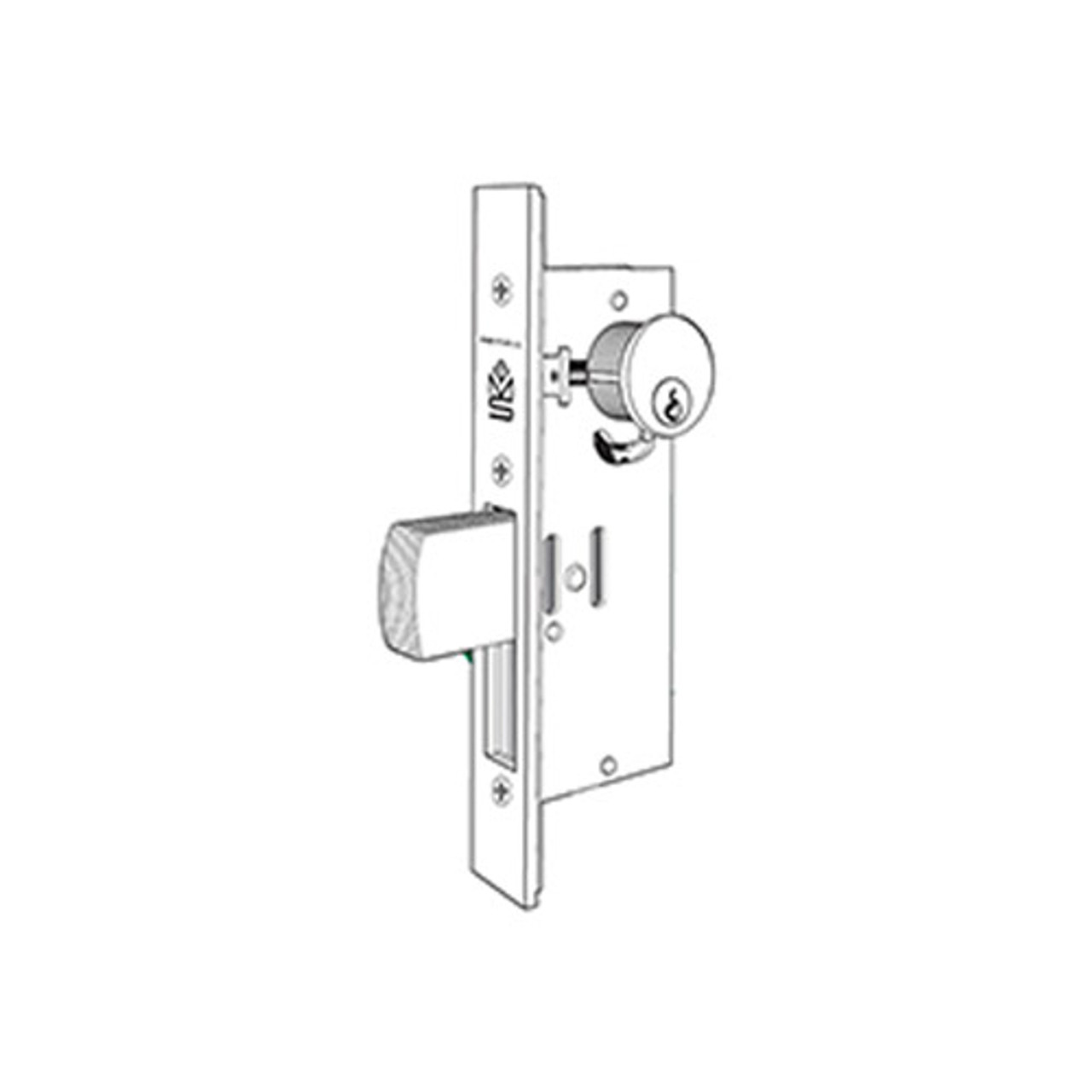 MS1850SN-410-628 Adams Rite ANSI Deadbolt Flat faceplate in Clear Anodized