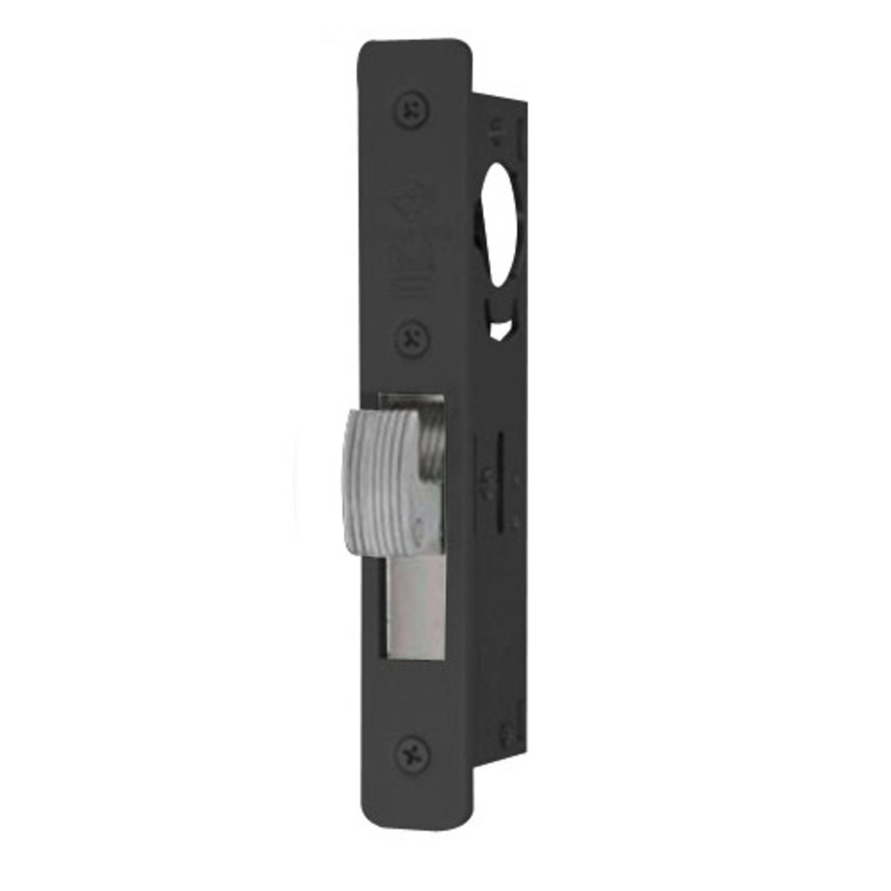 MS1850SN-455-335 Adams Rite ANSI Deadbolt Flat Hookbolt faceplate in Black Anodized