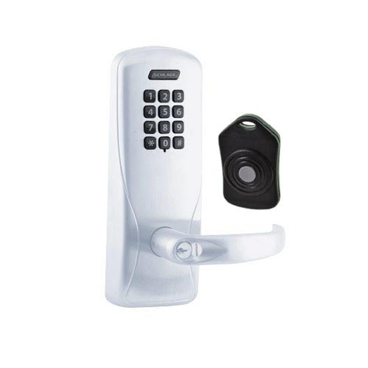 CO220-CY-75-KP-SPA-RD-625 Schlage Standalone Classroom Lockdown Solution Cylindrical Keypad locks in Bright Chrome