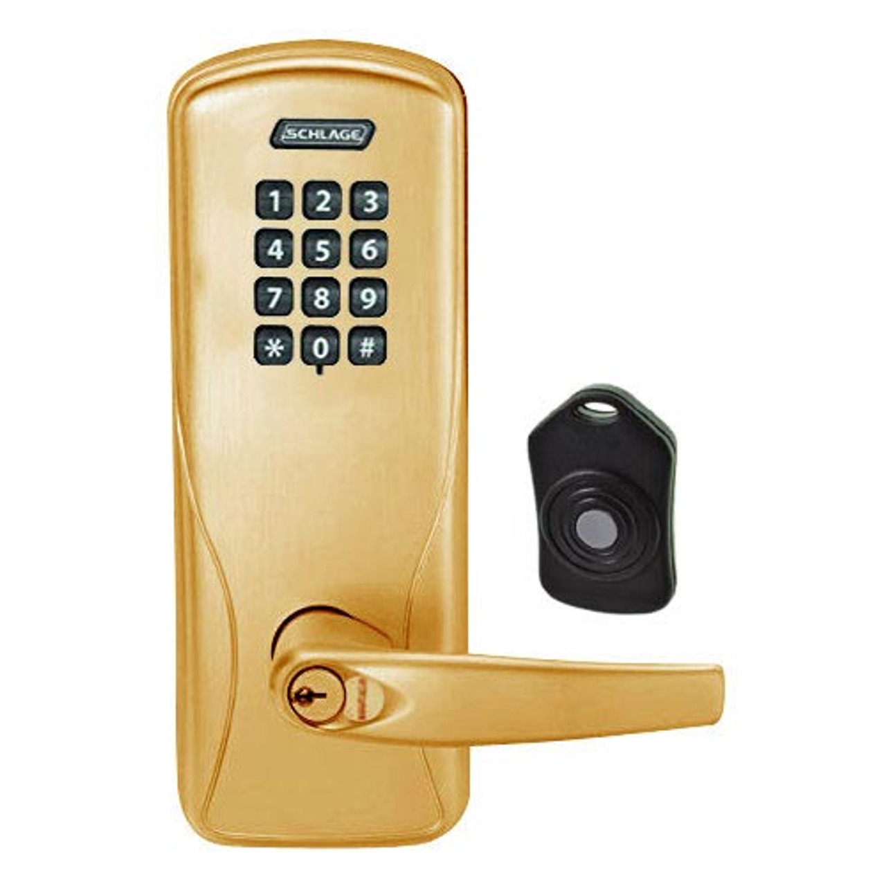 CO220-CY-75-KP-ATH-RD-612 Schlage Standalone Classroom Lockdown Solution Cylindrical Keypad locks in Satin Bronze