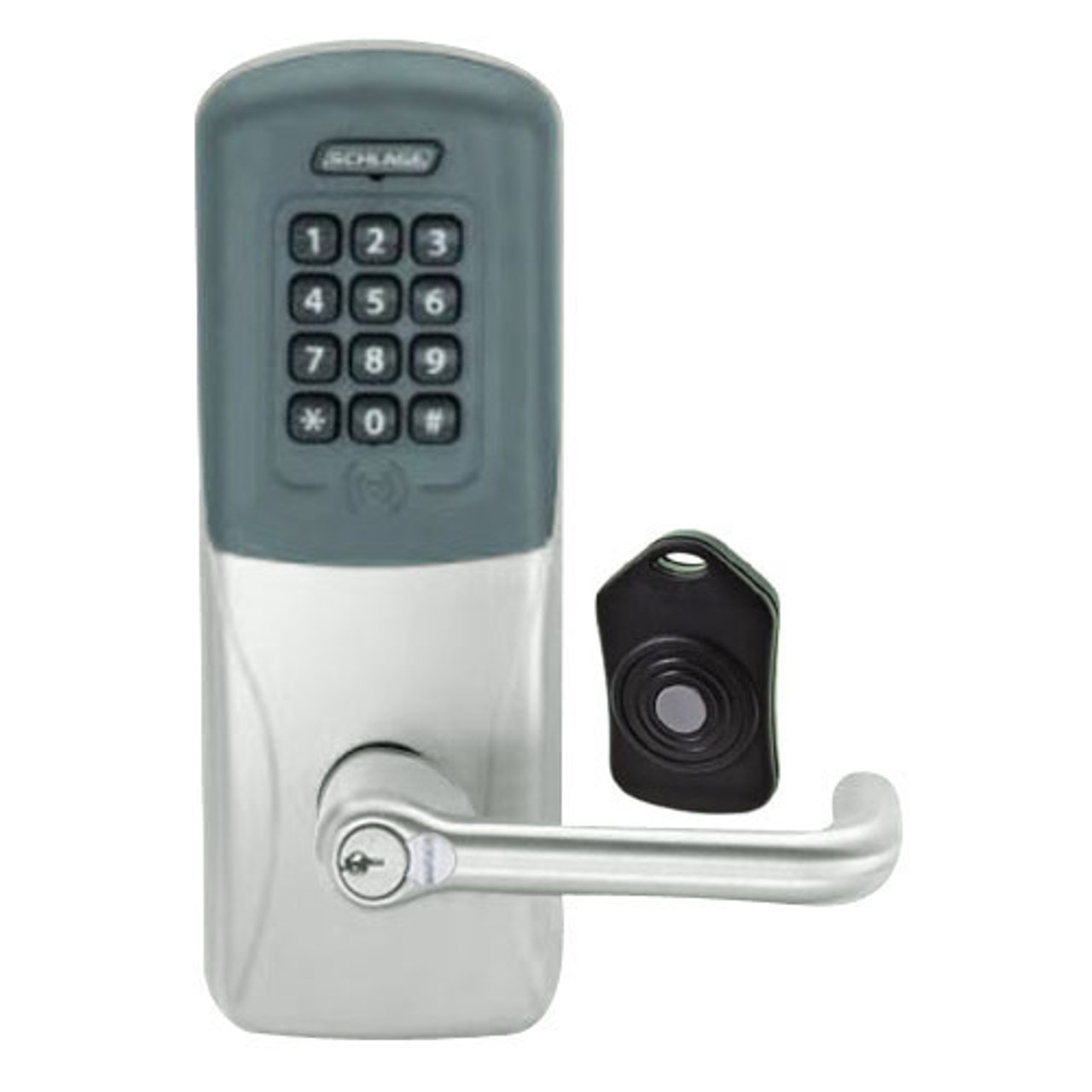 CO220-CY-75-PRK-TLR-RD-619 Schlage Standalone Classroom Lockdown Solution Cylindrical Proximity Keypad with in Satin Nickel
