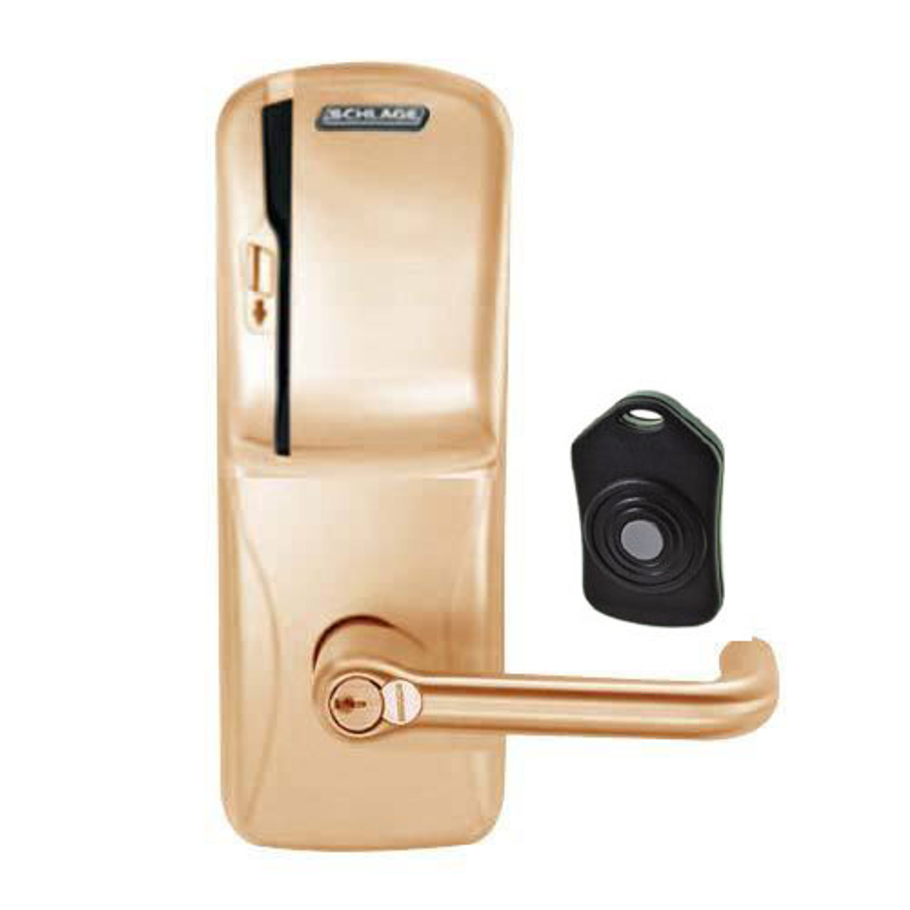 CO220-MS-75-MS-TLR-RD-612 Schlage Standalone Classroom Lockdown Solution Mortise Swipe locks in Satin Bronze