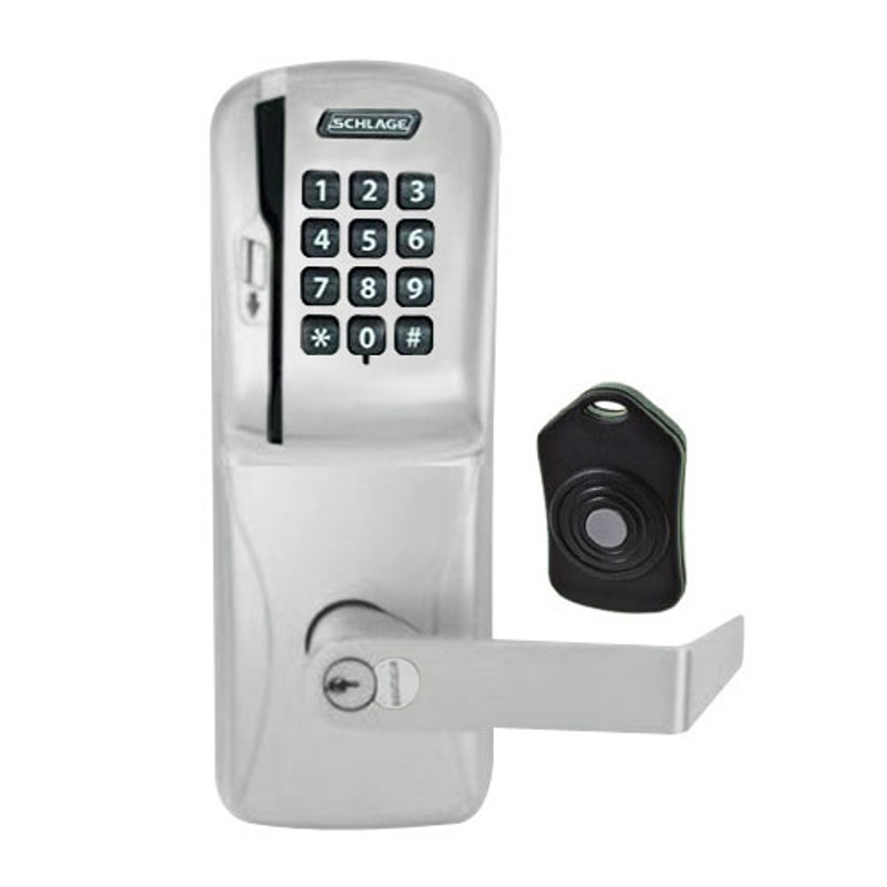 CO220-MS-75-MSK-RHO-RD-619 Schlage Standalone Classroom Lockdown Solution Mortise Swipe Keypad Lock with in Satin Nickel