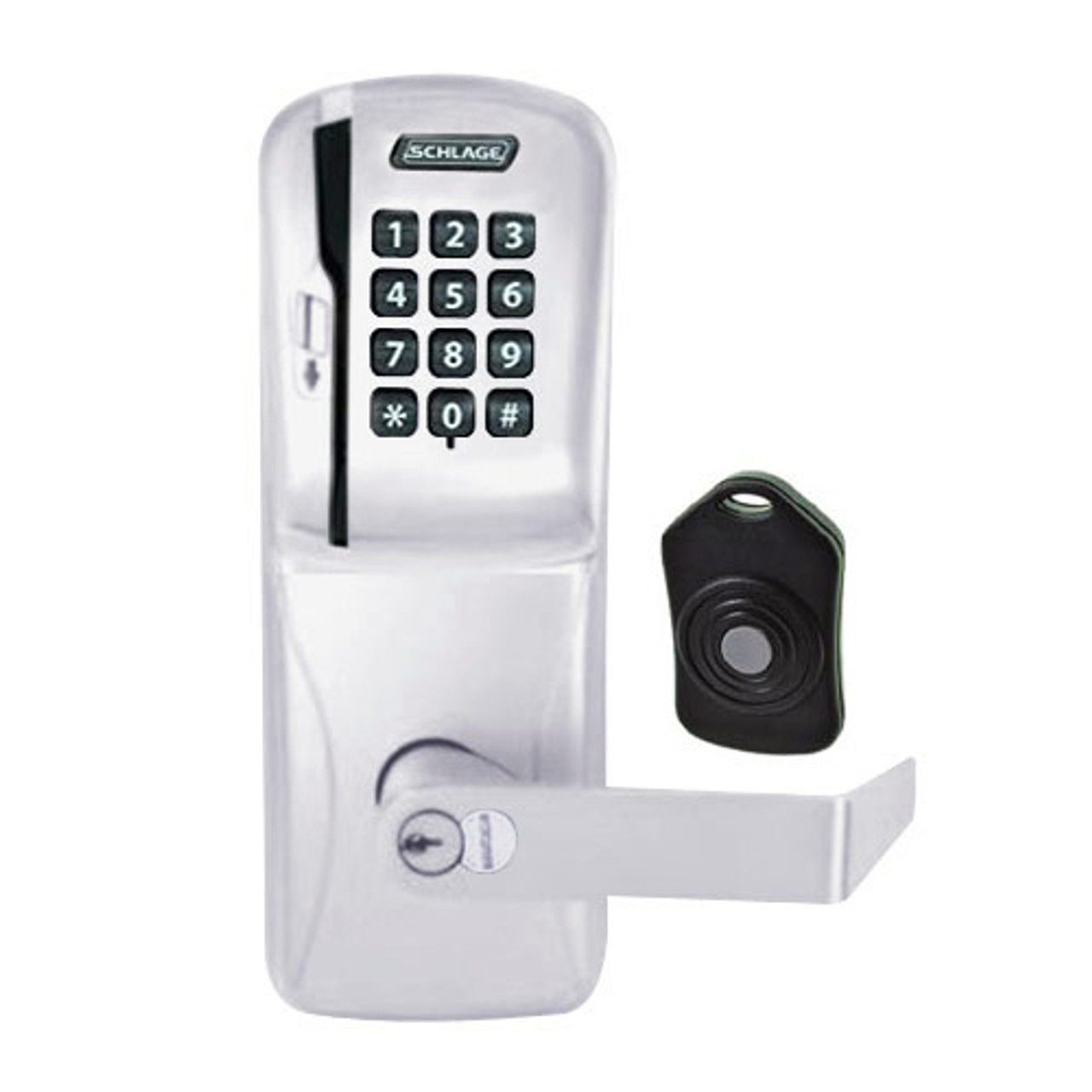 CO220-MS-75-MSK-RHO-RD-626 Schlage Standalone Classroom Lockdown Solution Mortise Swipe Keypad Lock with in Satin Chrome