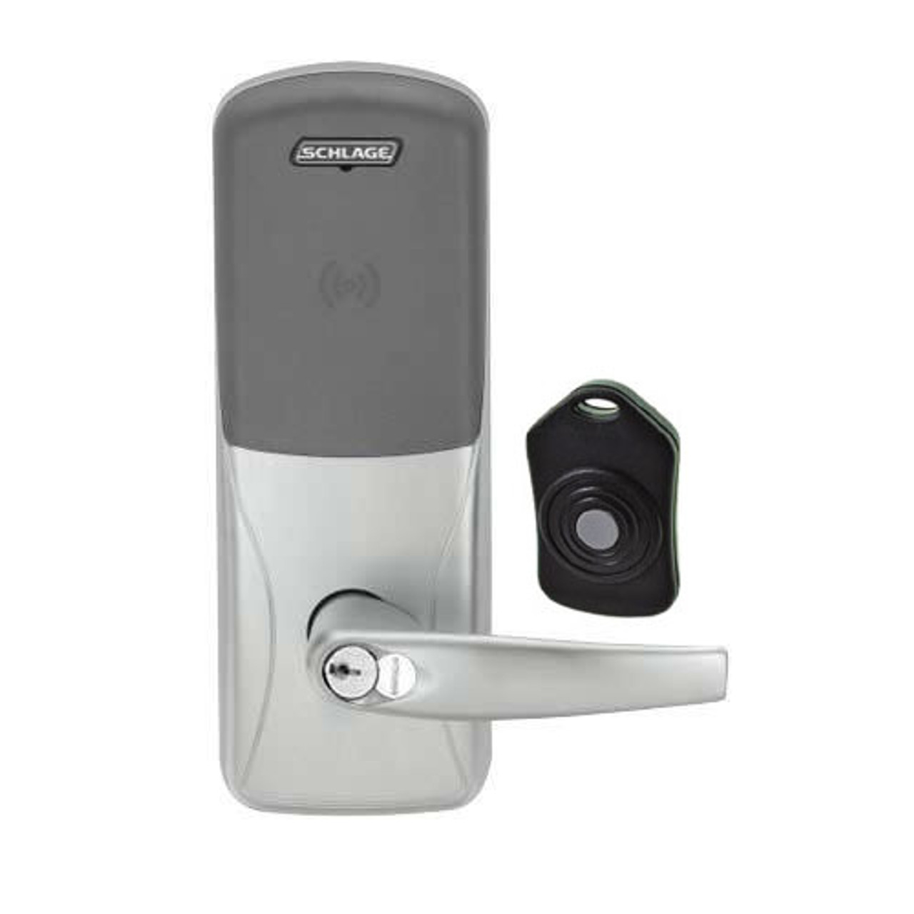 CO220-MS-75-PR-ATH-RD-619 Schlage Standalone Classroom Lockdown Solution Mortise Proximity Locks in Satin Nickel