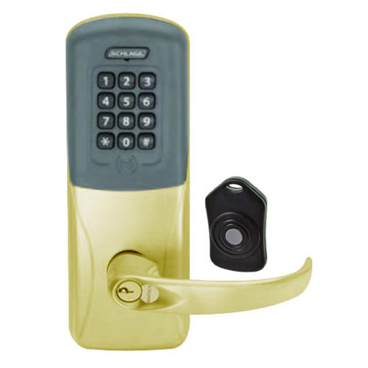 CO220-MS-75-PRK-SPA-RD-606 Schlage Standalone Classroom Lockdown Solution Mortise Proximity Keypad with in Satin Brass