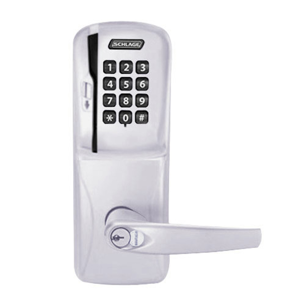 CO250-CY-50-MSK-ATH-RD-626 Schlage Office Rights on Magnetic Stripe with Keypad Cylindrical Locks in Satin Chrome