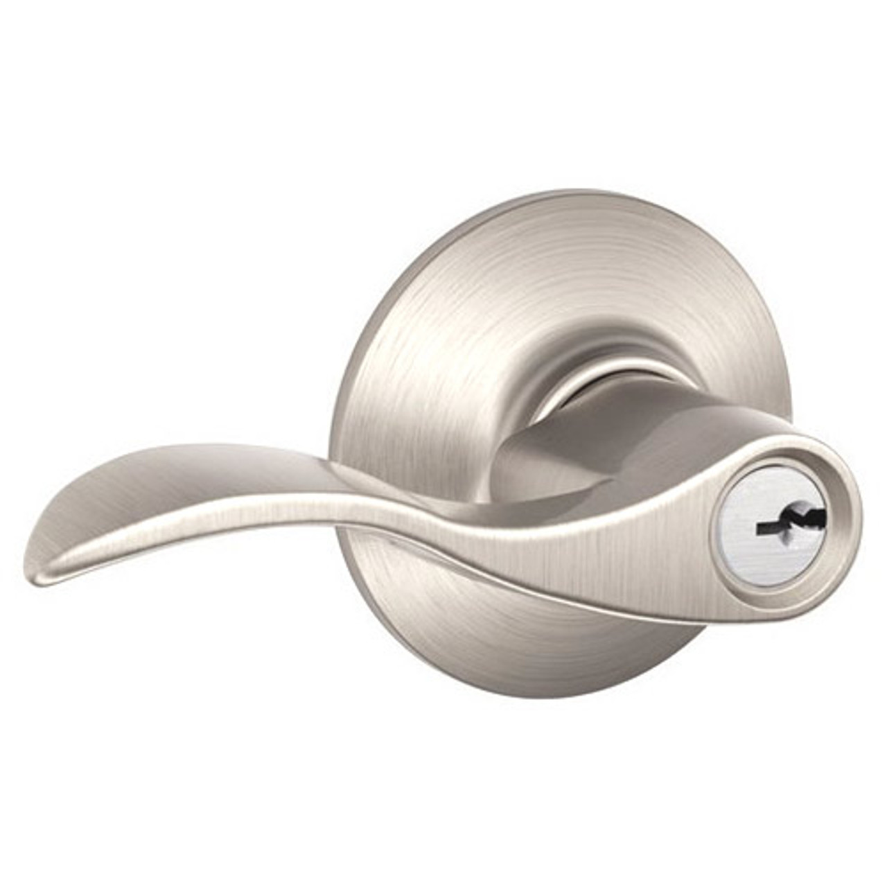 F80-ACC-RH-618 Schlage F Series - Accent Lever style with Storeroom Lock Function in Polished Nickel