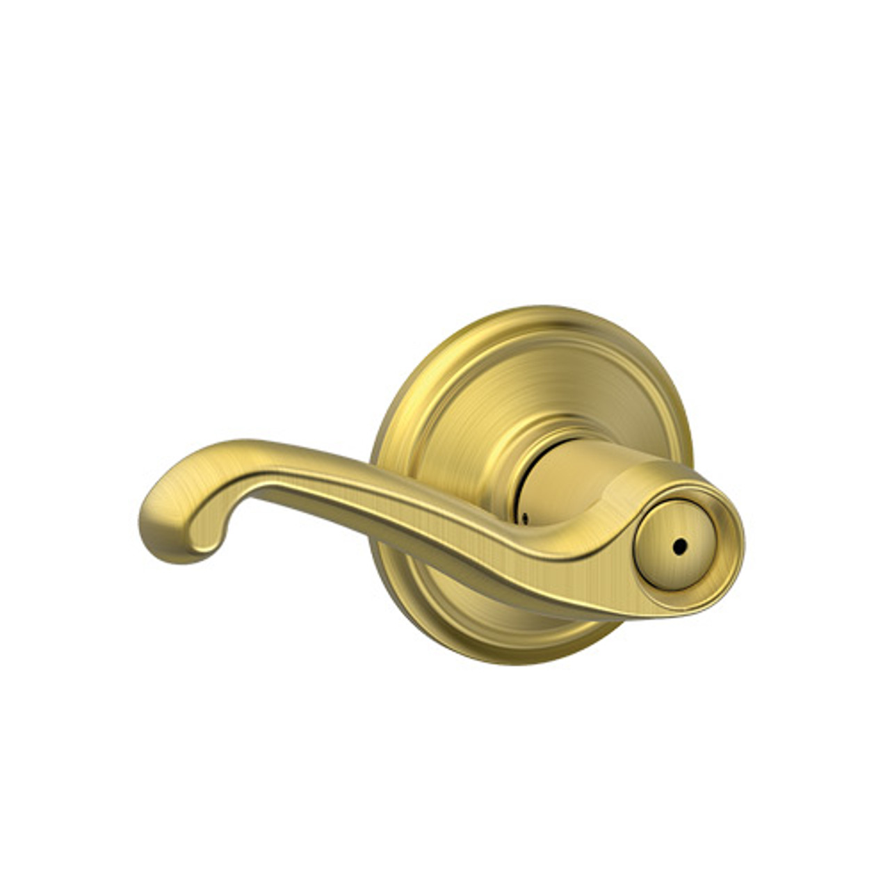 F10-FLA-608 Schlage F Series - Flair Lever style with Passage Lock Function in Satin Brass