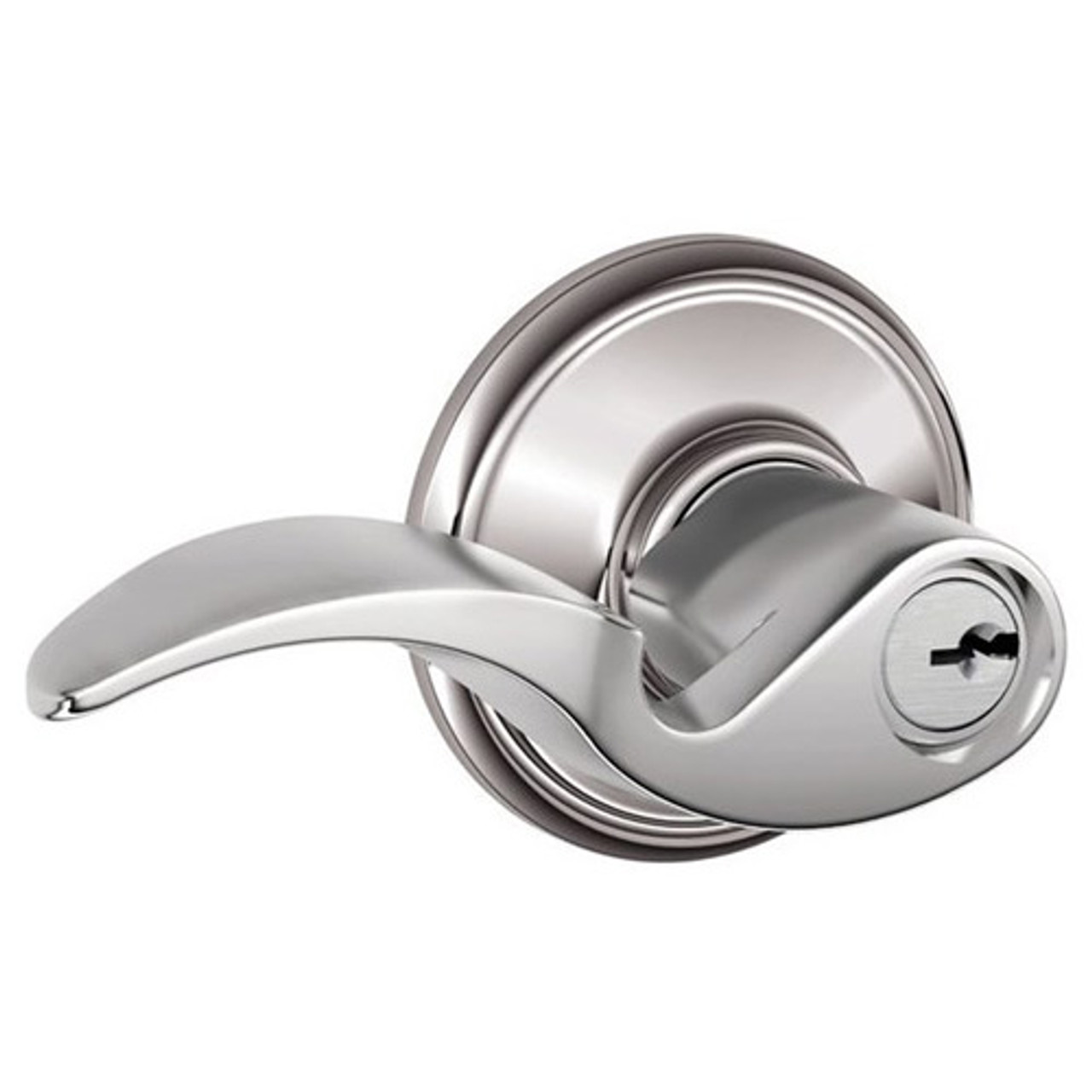 F80-AVA-LH-625 Schlage F Series - Avanti Lever style with Storeroom Lock Function in Bright Chrome