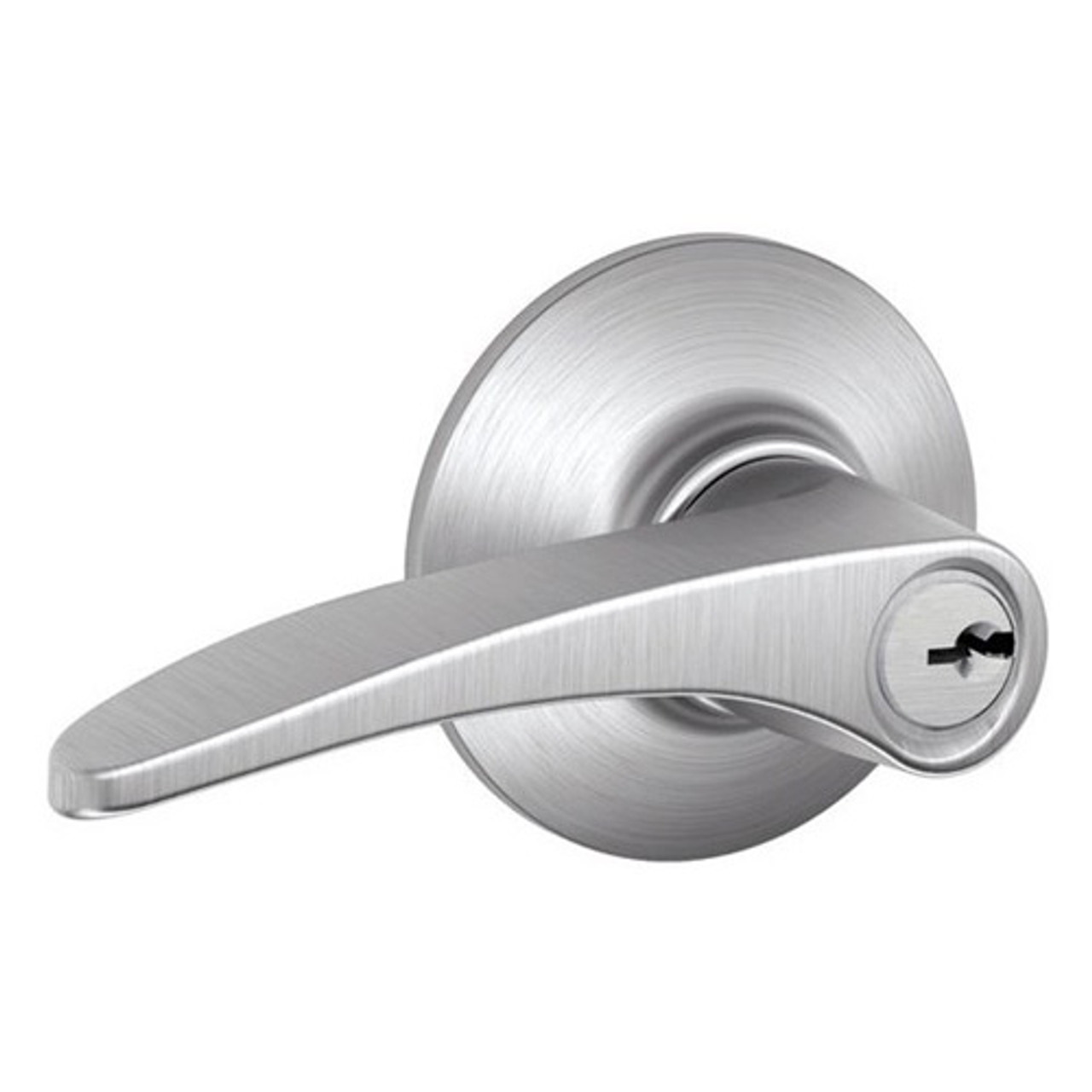 F51A-MNH-626 Schlage F Series - Manhattan Lever style with Keyed Entrance Lock Function in Satin Chrome
