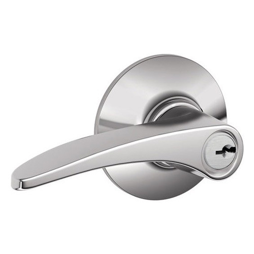 F80-MNH-LH-625 Schlage F Series - Manhattan Lever style with Storeroom Lock Function in Bright Chrome