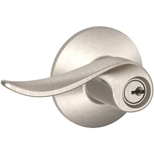 F51A-SAC-618 Schlage F Series - Sacramento Lever style with Keyed Entrance Lock Function in Polished Nickel