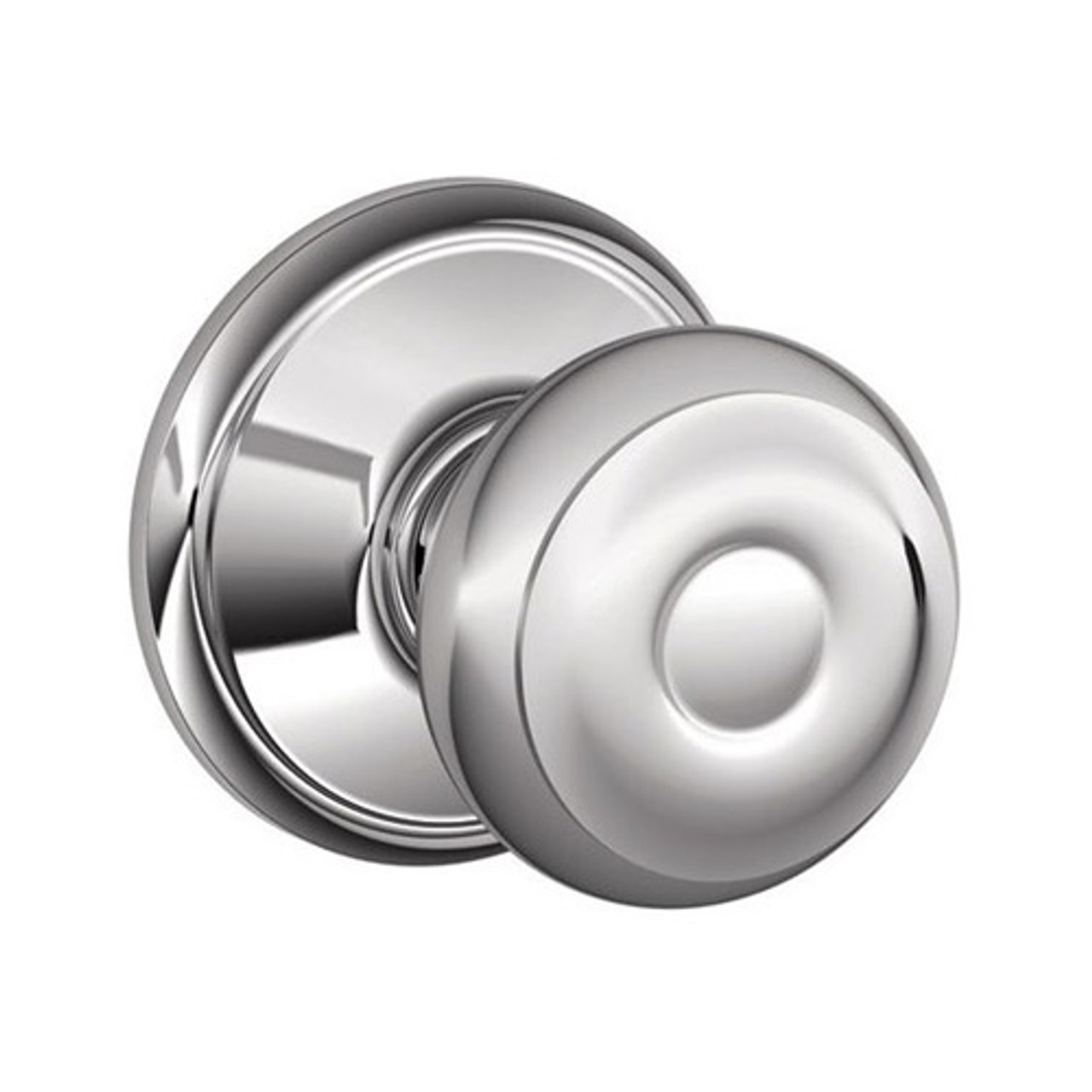 F40-GEO-625 Schlage F Series - Knob Georgian Style with Privacy Lock Function in Bright Chrome