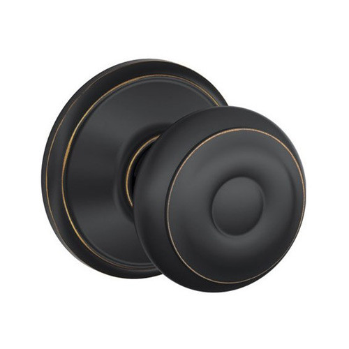 F40-GEO-716 Schlage F Series - Knob Georgian Style with Privacy Lock Function in Aged Bronze