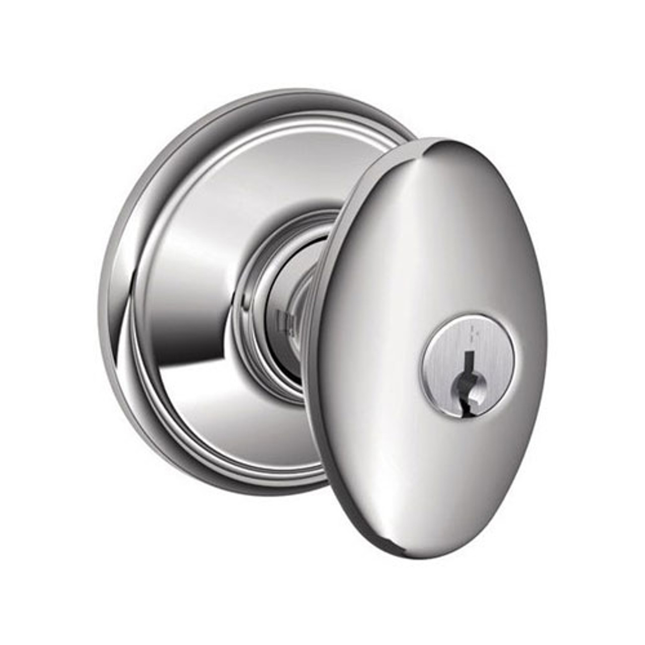 F51A-SIE-625 Schlage F Series - Knob Siena Style with Keyed Entrance Lock Function in Bright Chrome