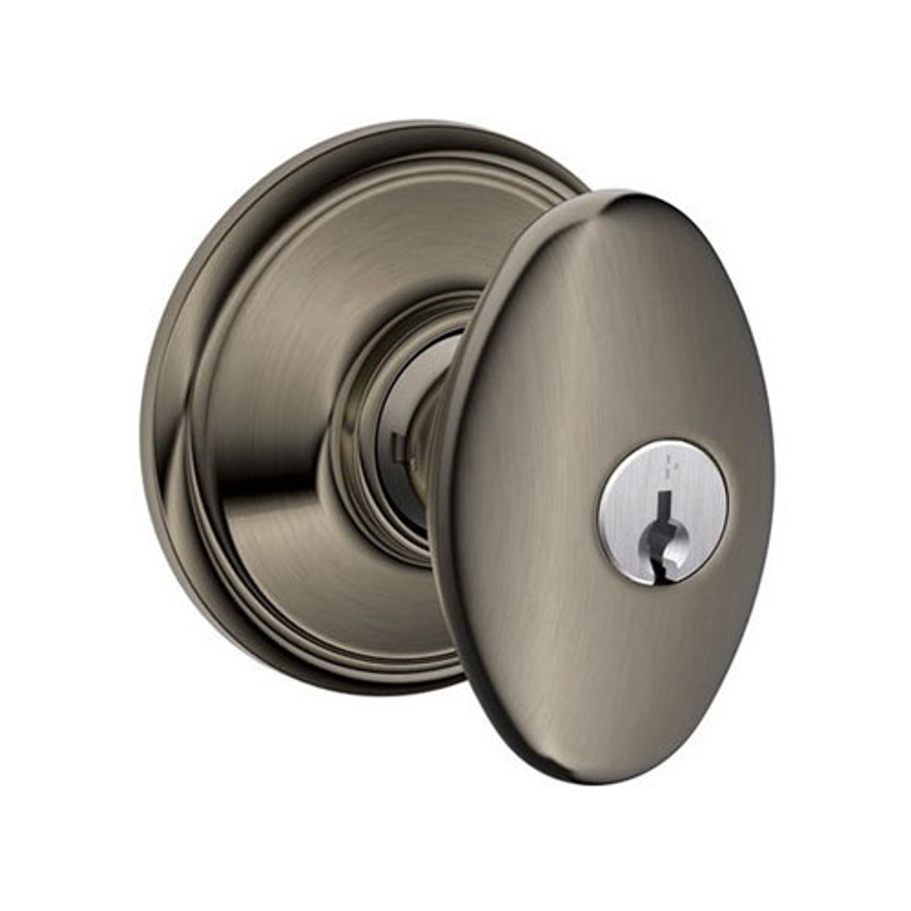 F80-SIE-620 Schlage F Series - Knob Siena Style with Storeroom Lock Function in Antique Pewter