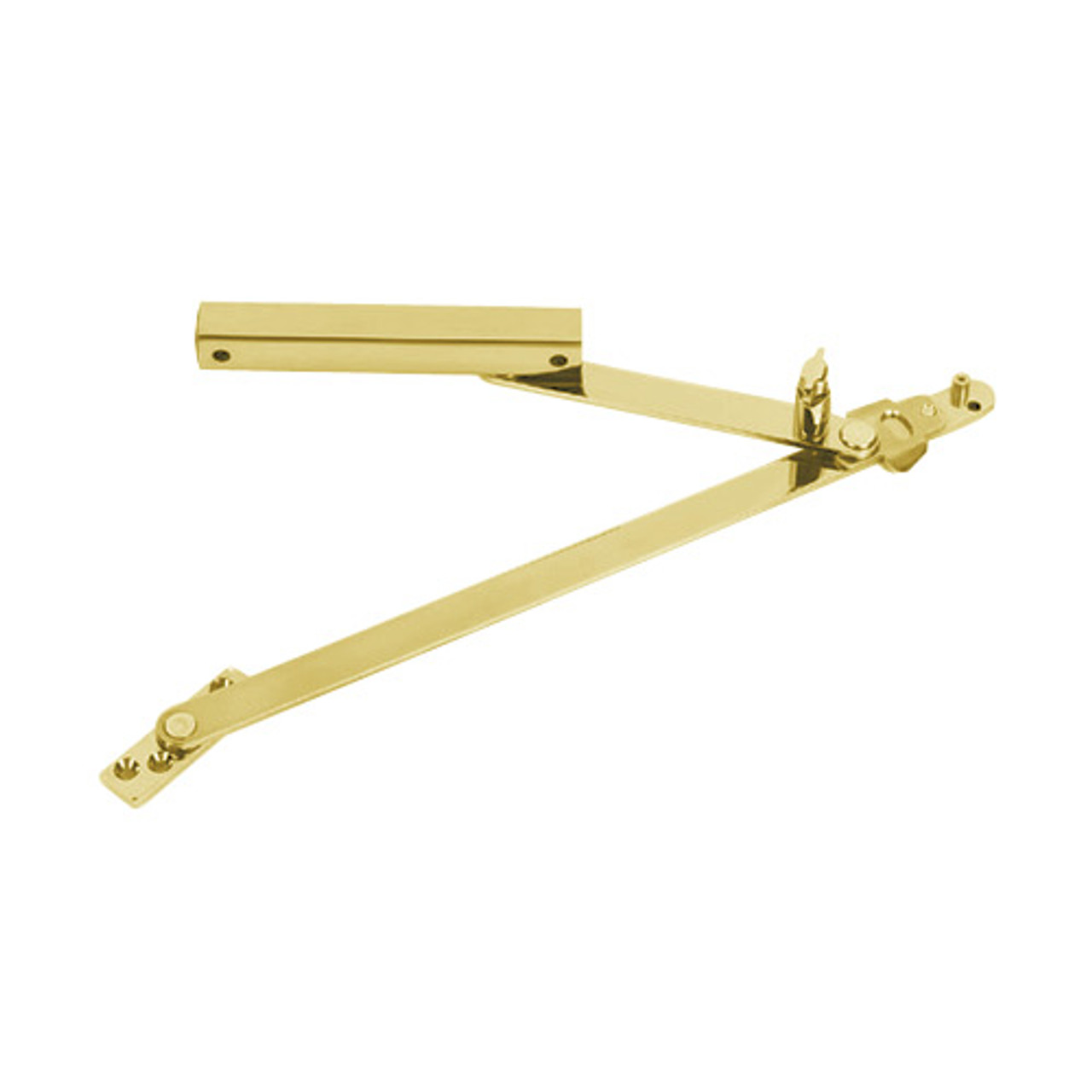 814S-US4-SHIM-1 Glynn Johnson 81 Series Heavy Duty Surface Overhead Stop Only with 1/4" Shim for Blade Stop Mounting in Satin Brass