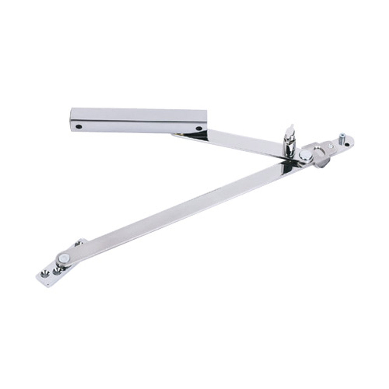 813S-US32-SHIM-2 Glynn Johnson 81 Series Heavy Duty Surface Overhead Stop Only with 1/2" Shim for Blade Stop Mounting in Bright Stainless Steel