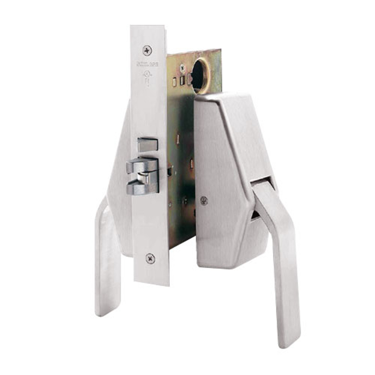 HL6-9465-630 Glynn Johnson HL6 Series Closet/Storeroom Function Push and Pull latch with Mortise Lock in Satin Stainless Steel Finish