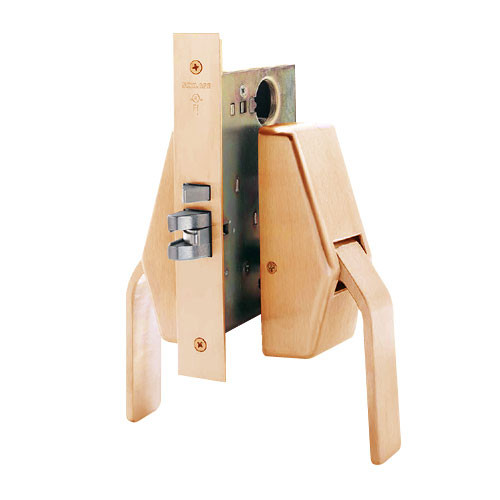 HL6-9485-612 Glynn Johnson HL6 Series Hotel Lock Thumbturn Function Push and Pull latch with Mortise Lock in Satin Bronze Finish