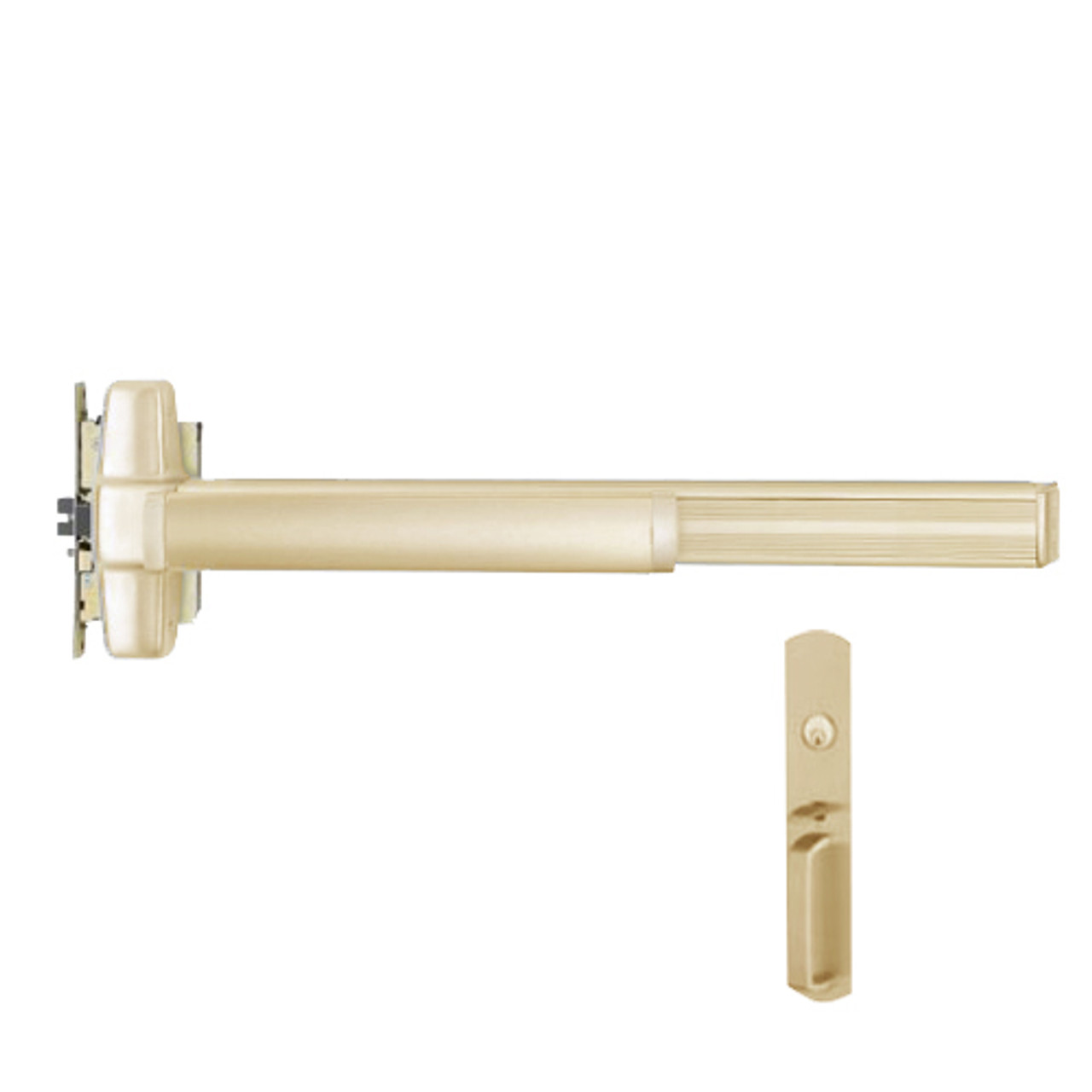 CD9875TP-US4-3 Von Duprin with 990TP-M Thumbpiece Mortise Lock Exit Device with Cylinder Dogging in Satin Brass