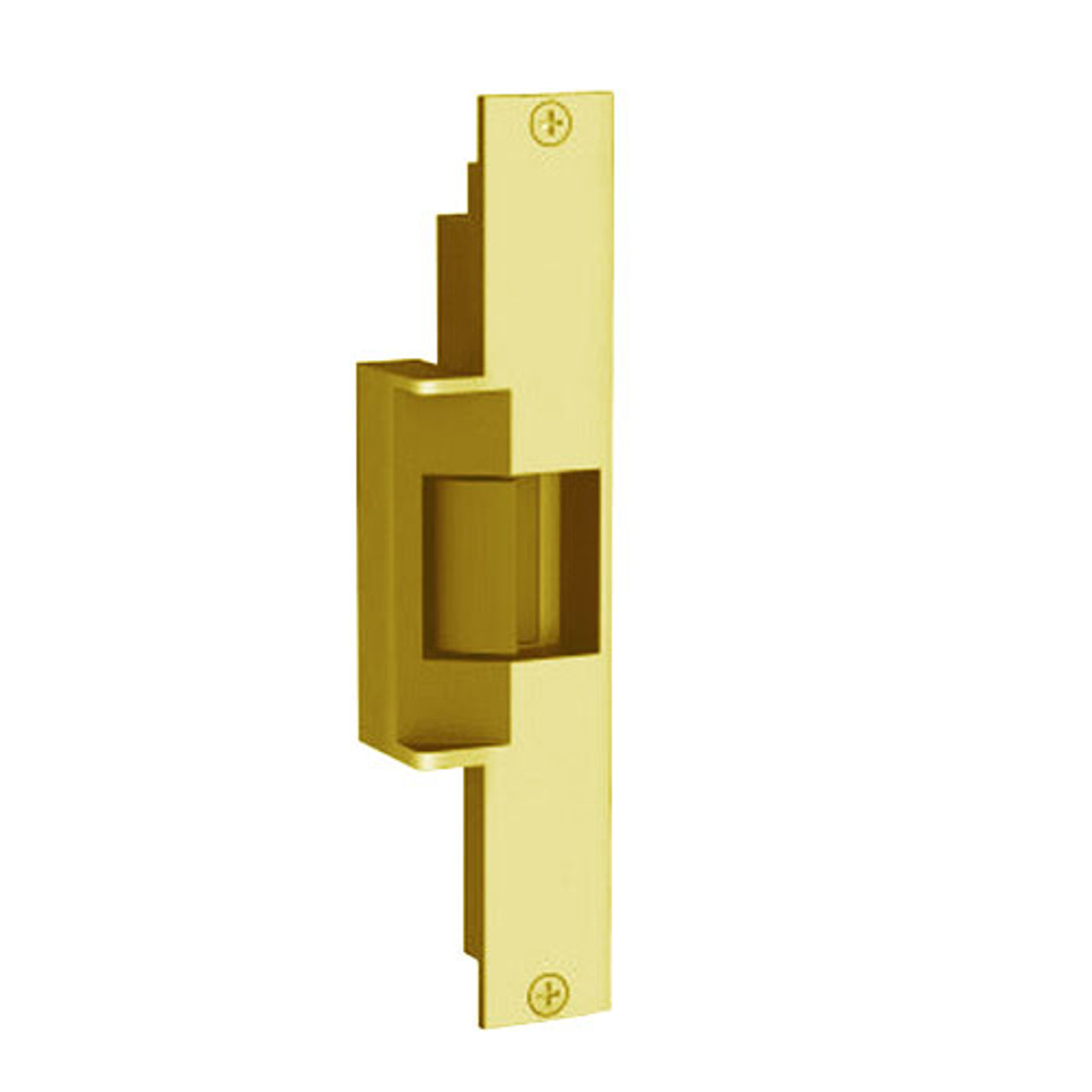 310-2-24D-LCBMA-605 Folger Adam Electric Strike with Latchbolt and Locking Cam Monitor in Bright Brass