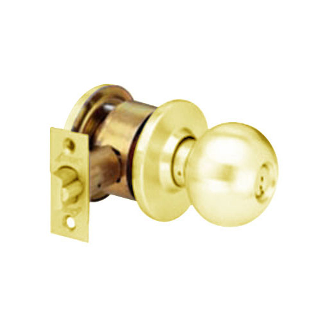 MK18-TA-03 Arrow Lock MK Series Cylindrical Locksets Single Cylinder for Communicating Classroom with TA Knob in Bright Brass Finish